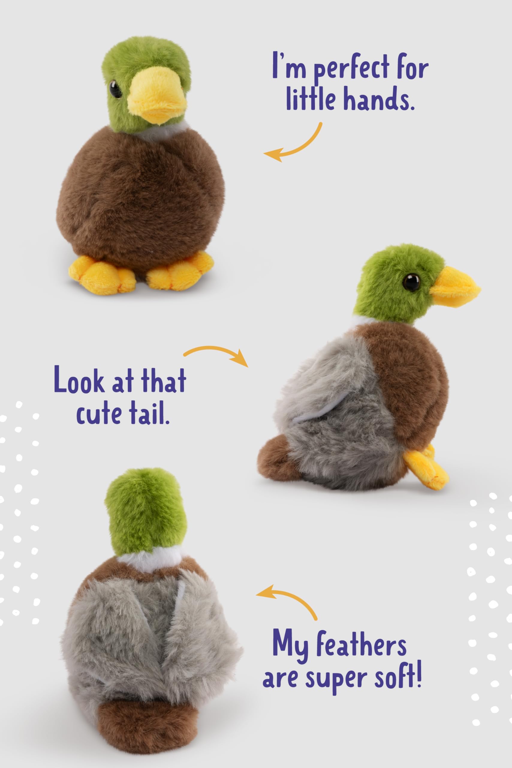 Living Nature SMOLS Mallard Duck Plush Toy - Soft Eco-Friendly Stuffed Animal for Kids 0+