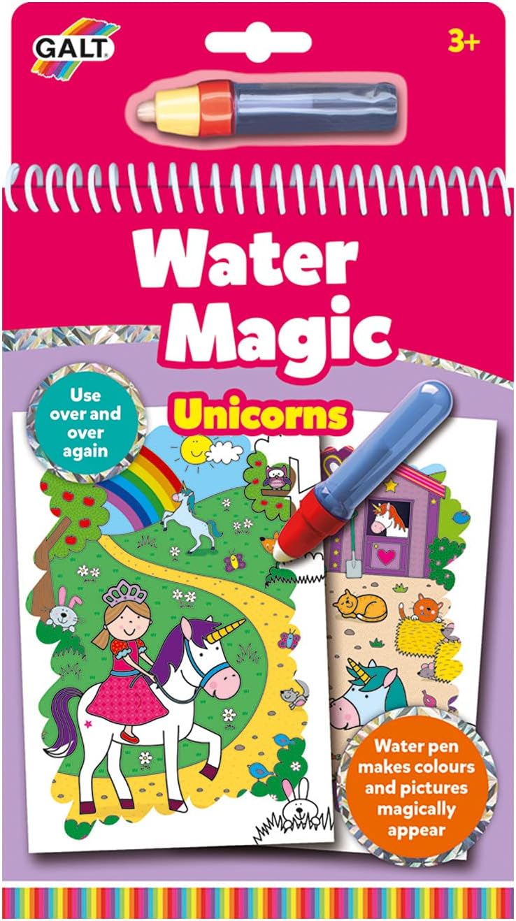 Galt Water Magic Unicorns - Reusable Mess-Free Colouring Book for Kids