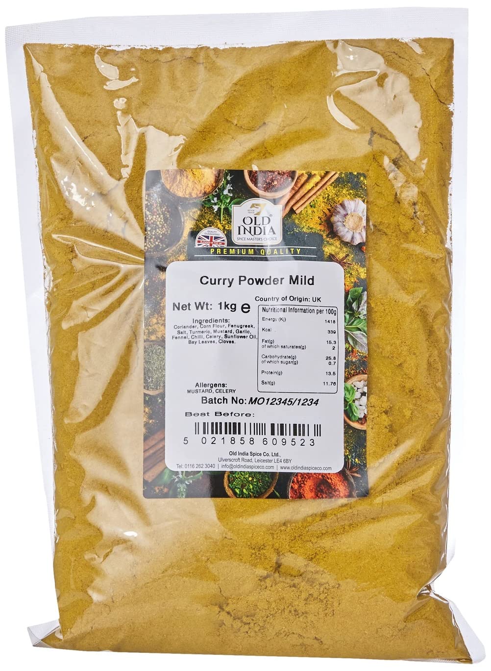 Old India Mild Curry Powder 1kg - Natural Spices Blend