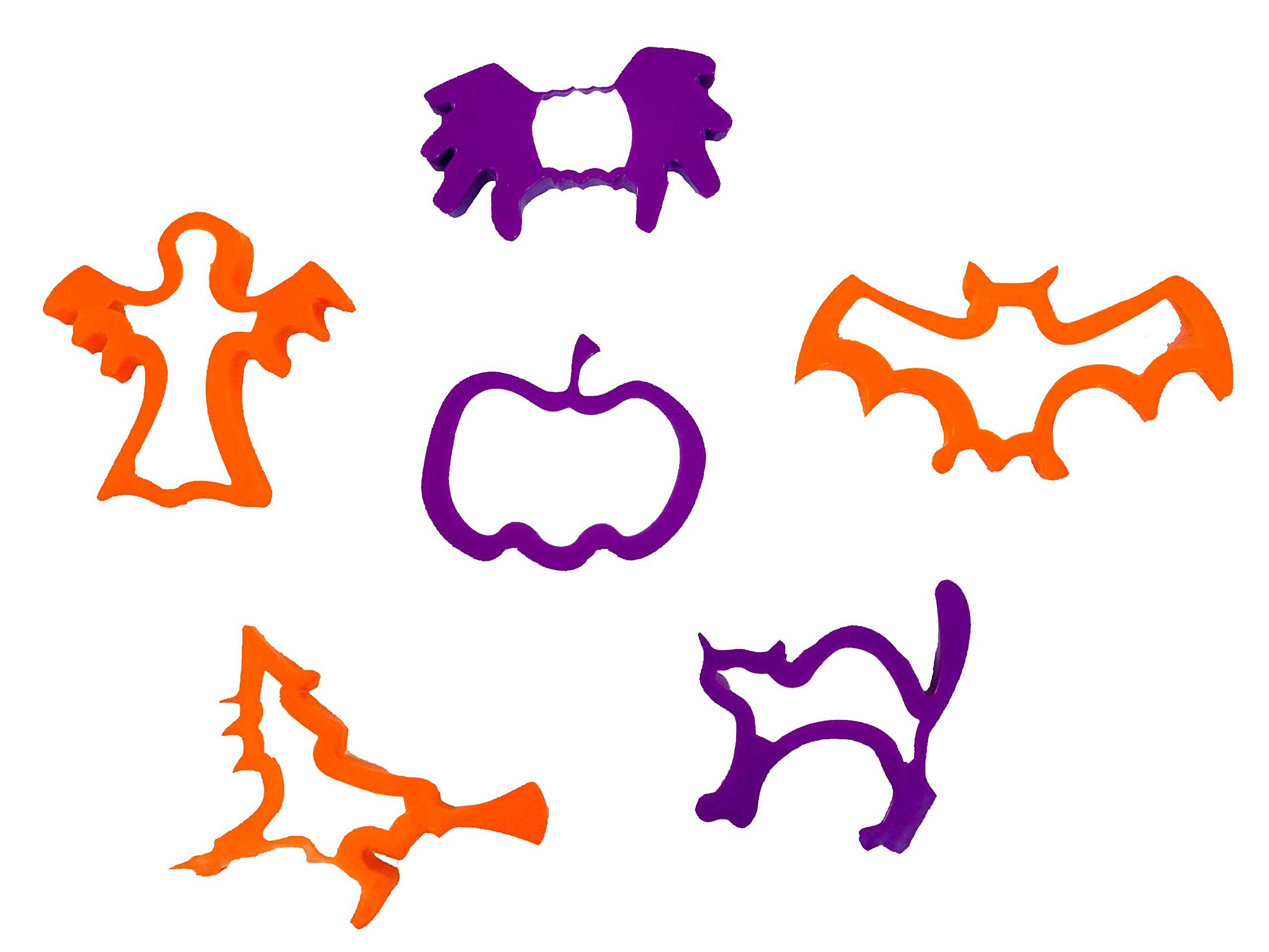 Craftplay Halloween Dough Cutters Set of 6 - Plastic Cookie Cutters for Kids