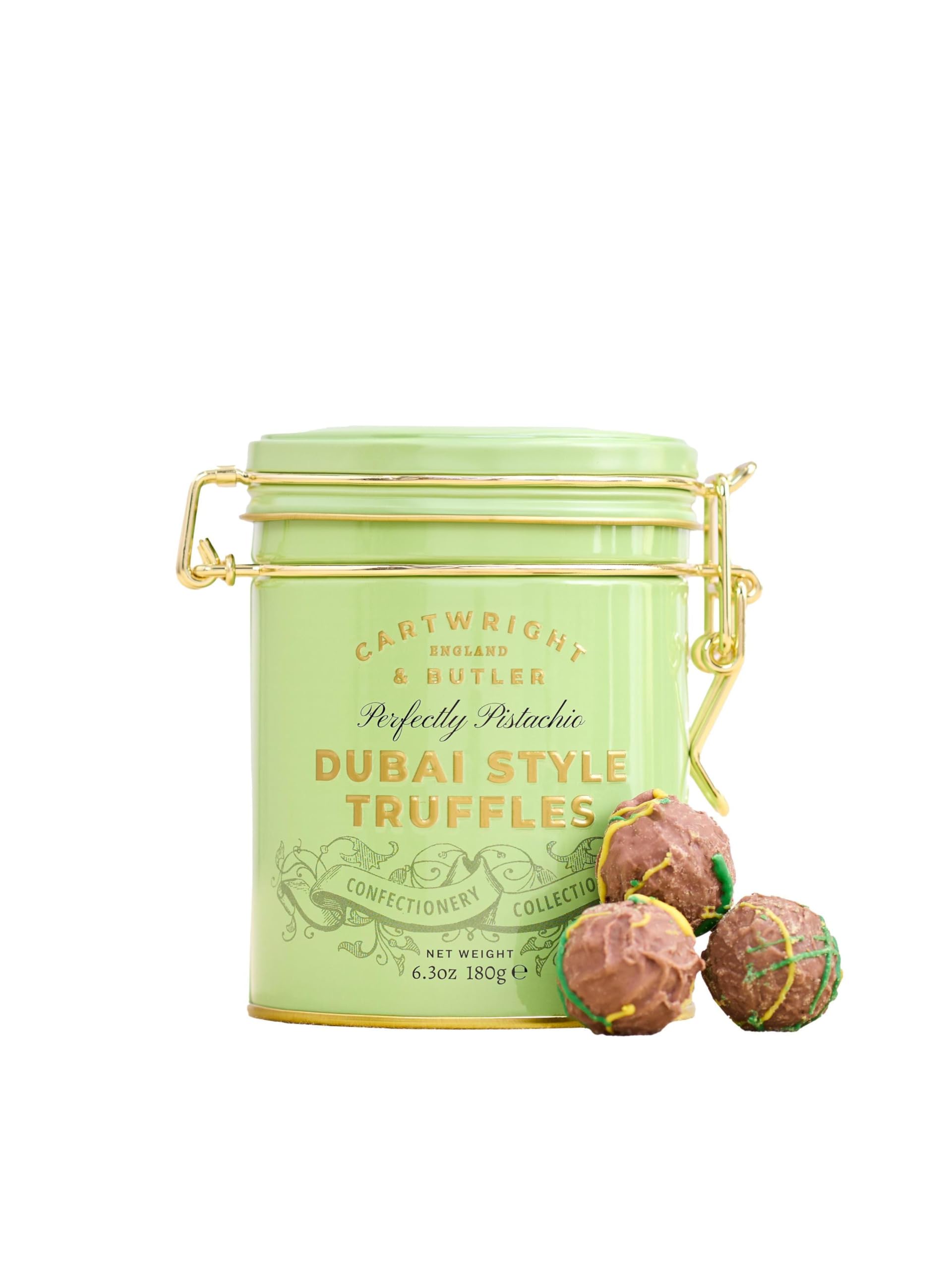 Cartwright & Butler Pistachio Dubai Style Chocolate Truffles - Limited Edition Gourmet Gift Tin