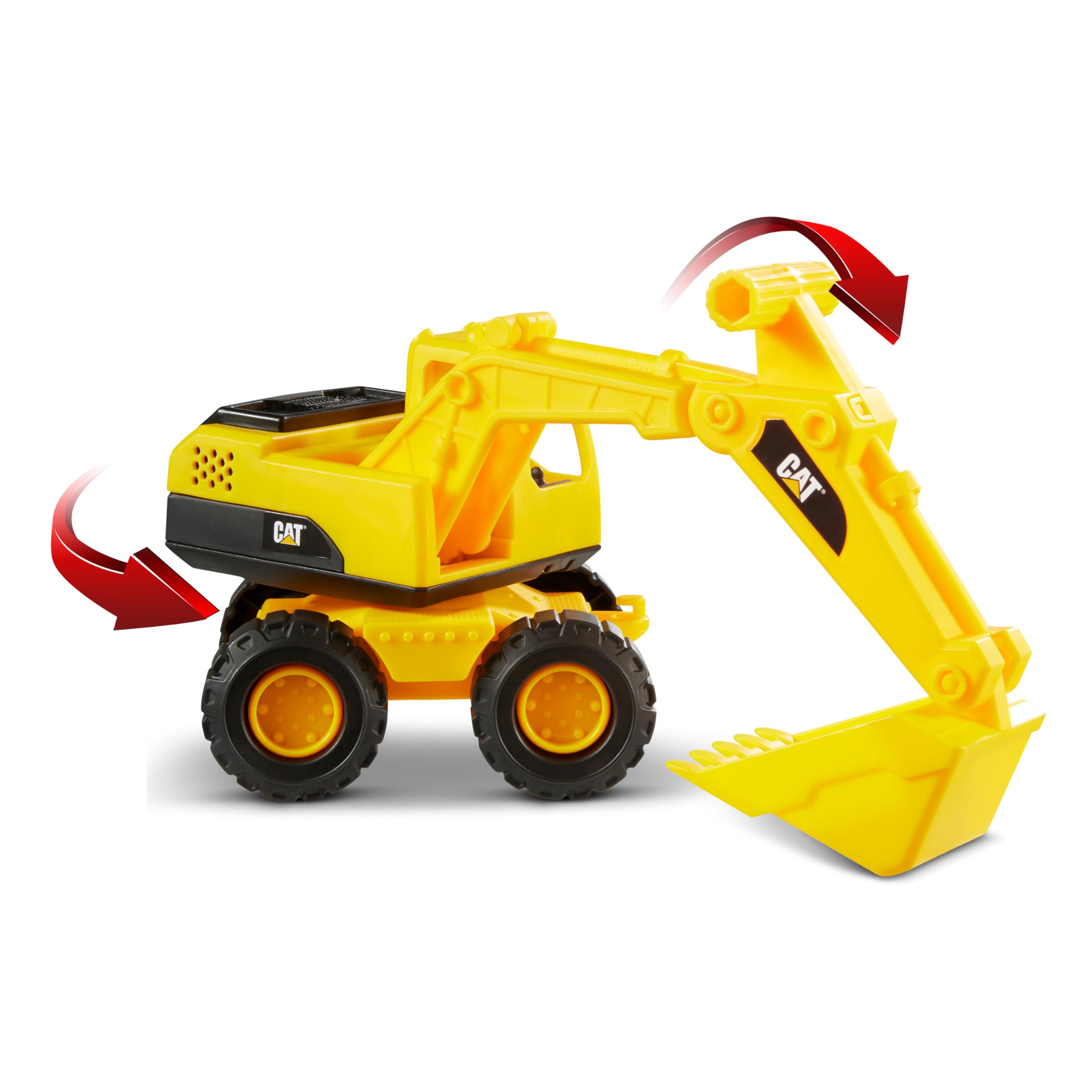 CAT Excavator Vehicle - 10" Articulated Construction Toy for Kids 2-6