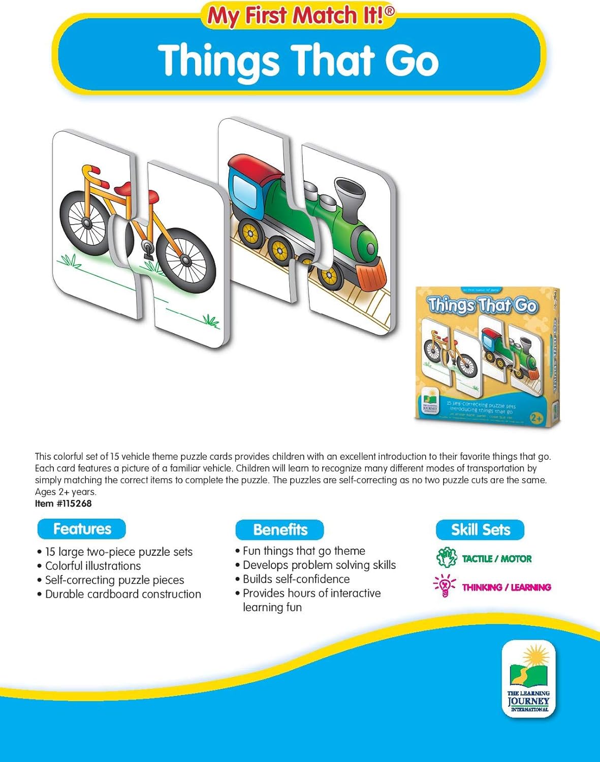 My First Match It! Things That Go Puzzle Set - Educational Vehicle Puzzles for Toddlers 2-5 Years