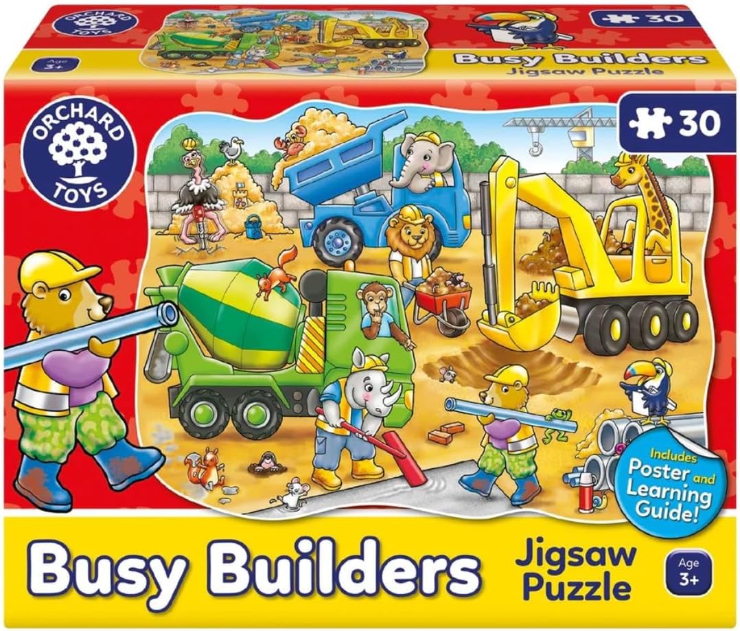 Orchard Toys Busy Builders Jigsaw Puzzle - 30-Piece Educational Construction Puzzle for Ages 3+