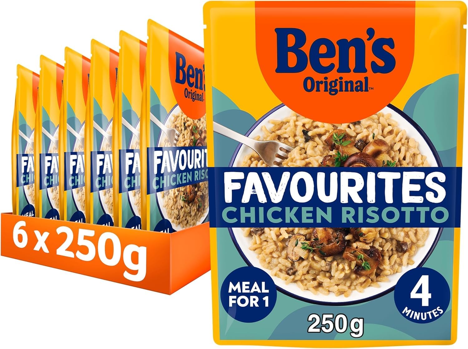 Ben's Original - Favourites Risotto Chicken and Mushroom Microwave Rice, 6 x 250g