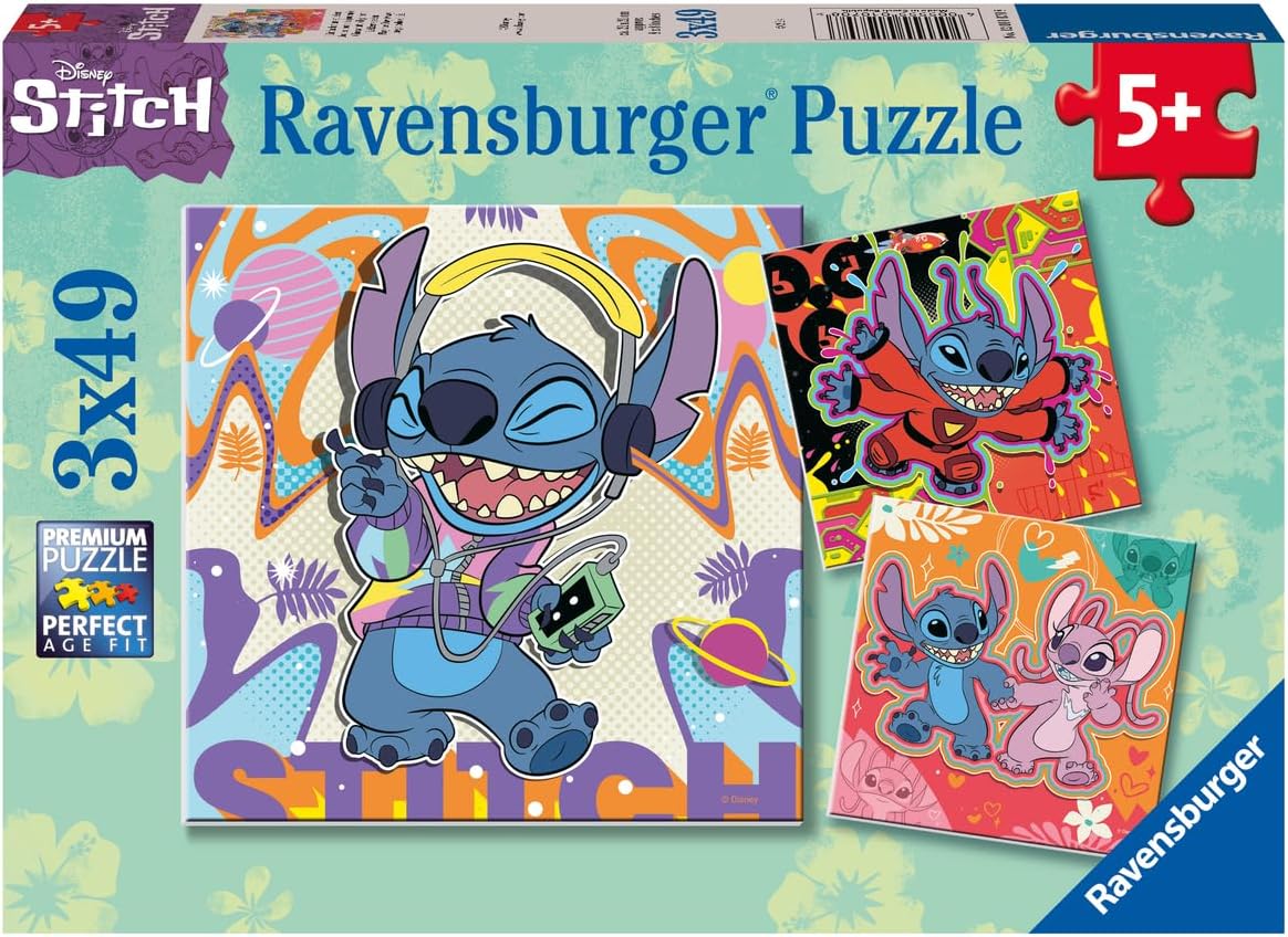 Ravensburger Disney Stitch 3x49 Piece Jigsaw Puzzles for Kids 5 Years and Up