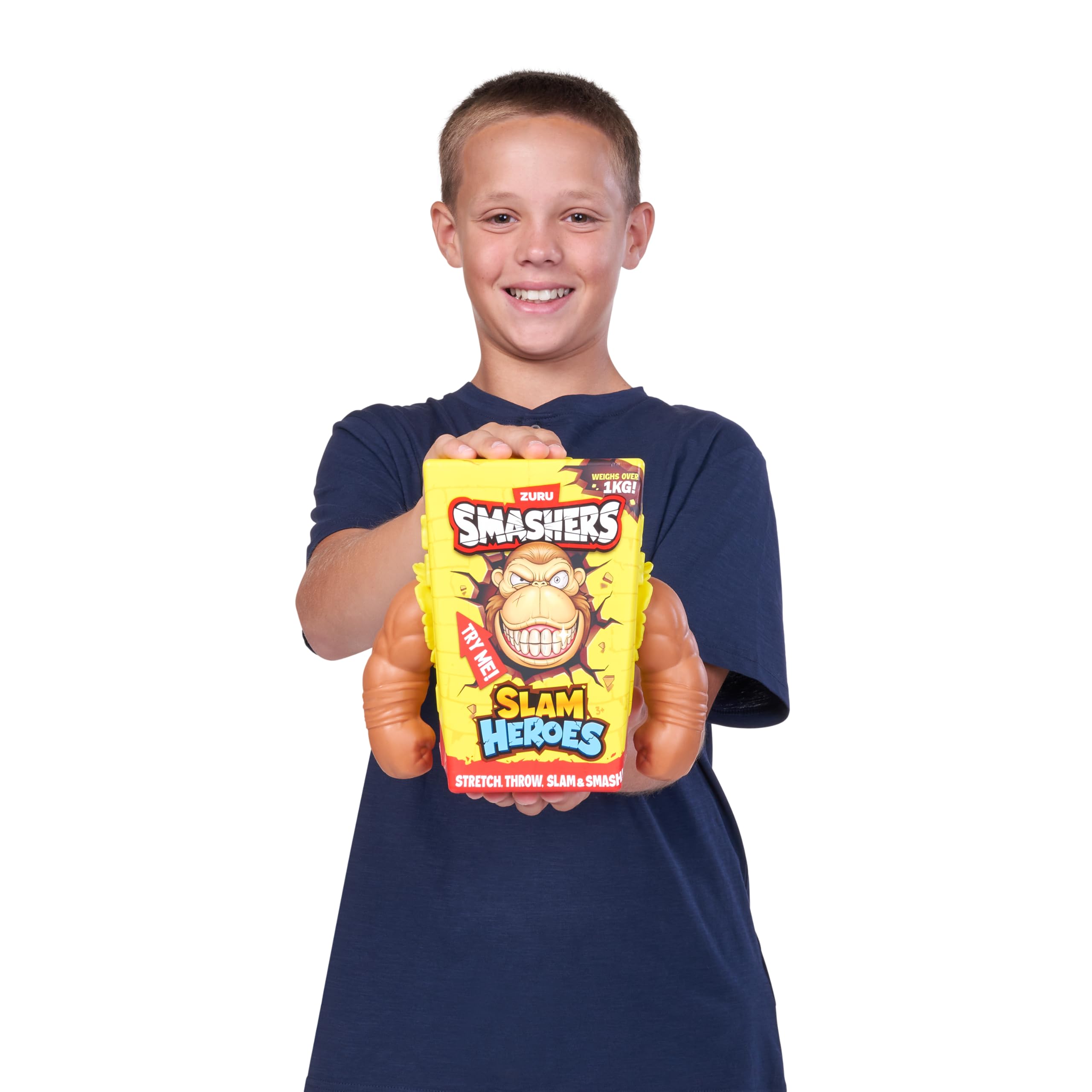 Smashers SLAM Heroes Gorilla (Brown) - Stretchable Action Figure for Kids 3+