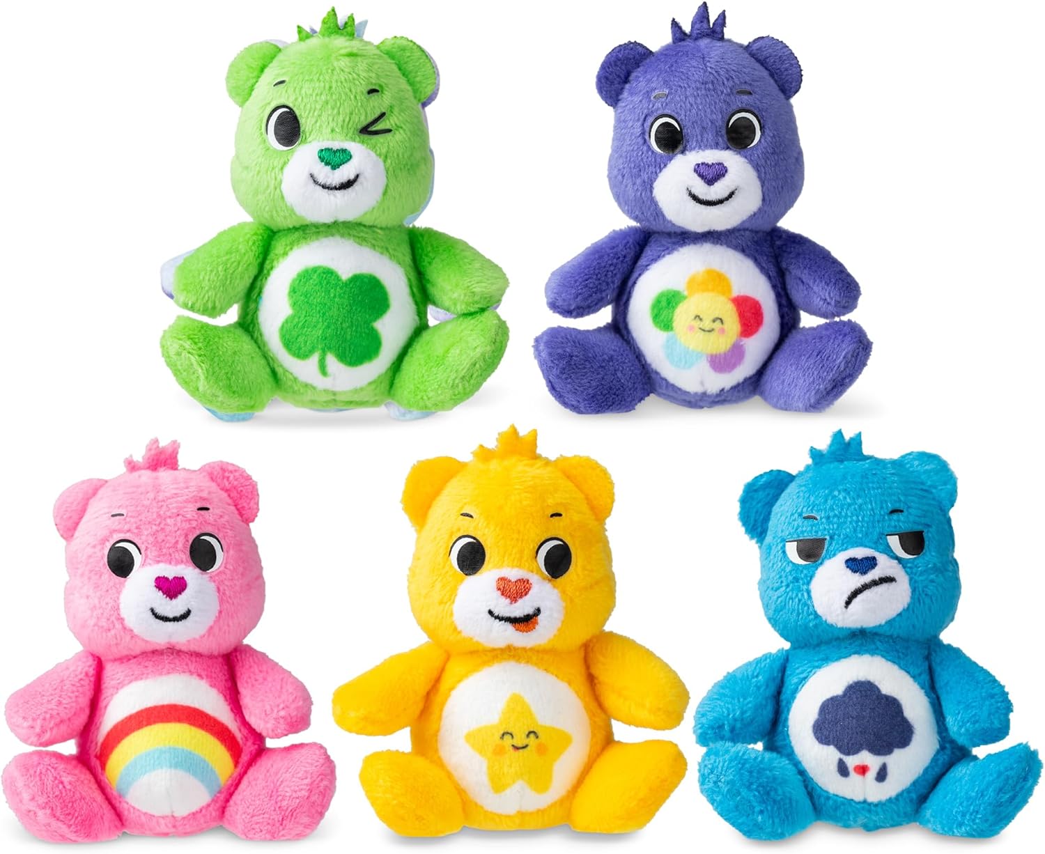Care Bears Micro Plush 5-Pack - Collectible Mini Plush Toys for Kids