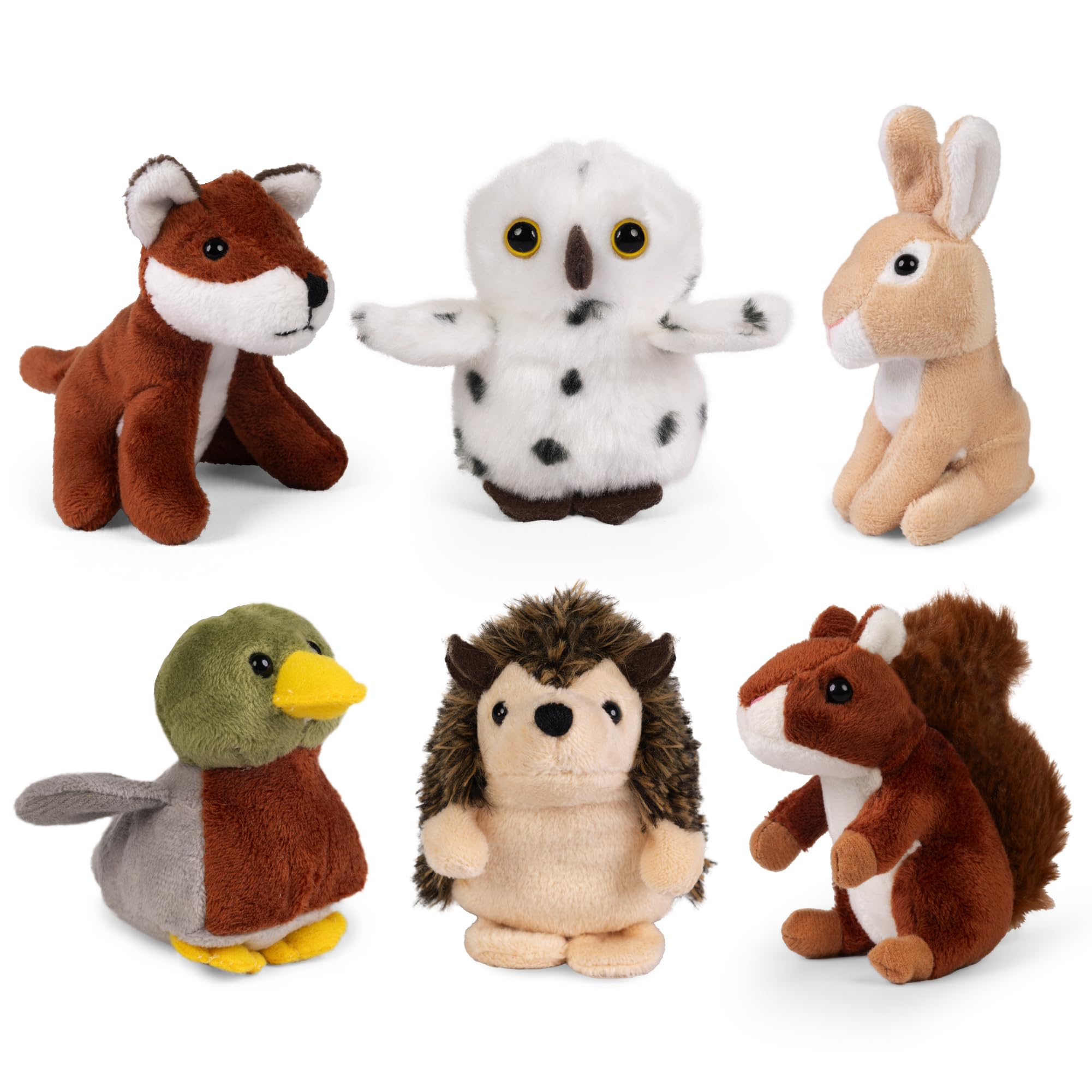 Living Nature Wildlife Buddies - 6 x Realistic Mini Woodland Plush Toys for Kids & Collectors