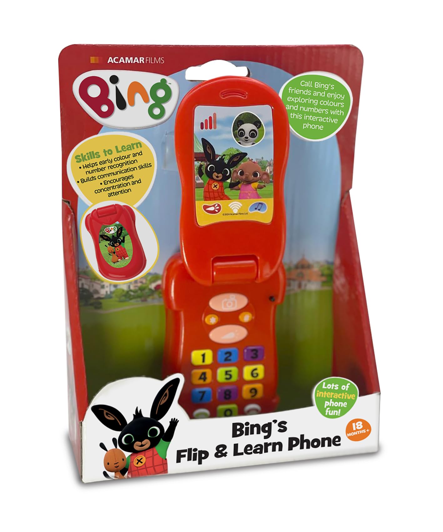 Bing Flip & Learn Phone - Interactive Educational Toy for Toddlers 18 Months+