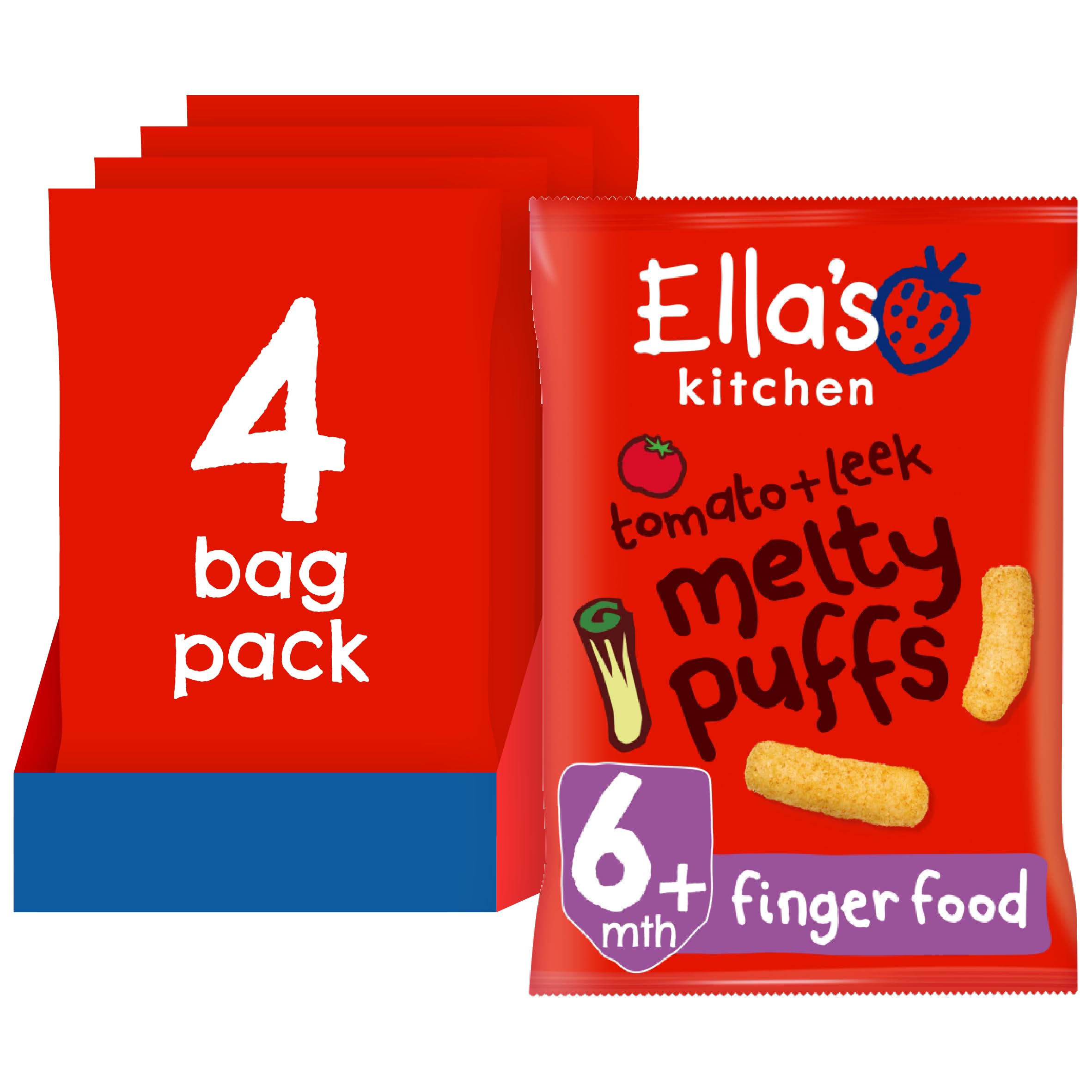 Ella's Kitchen - Organic Tomato & Leek Melty Puffs (4 x 20g)