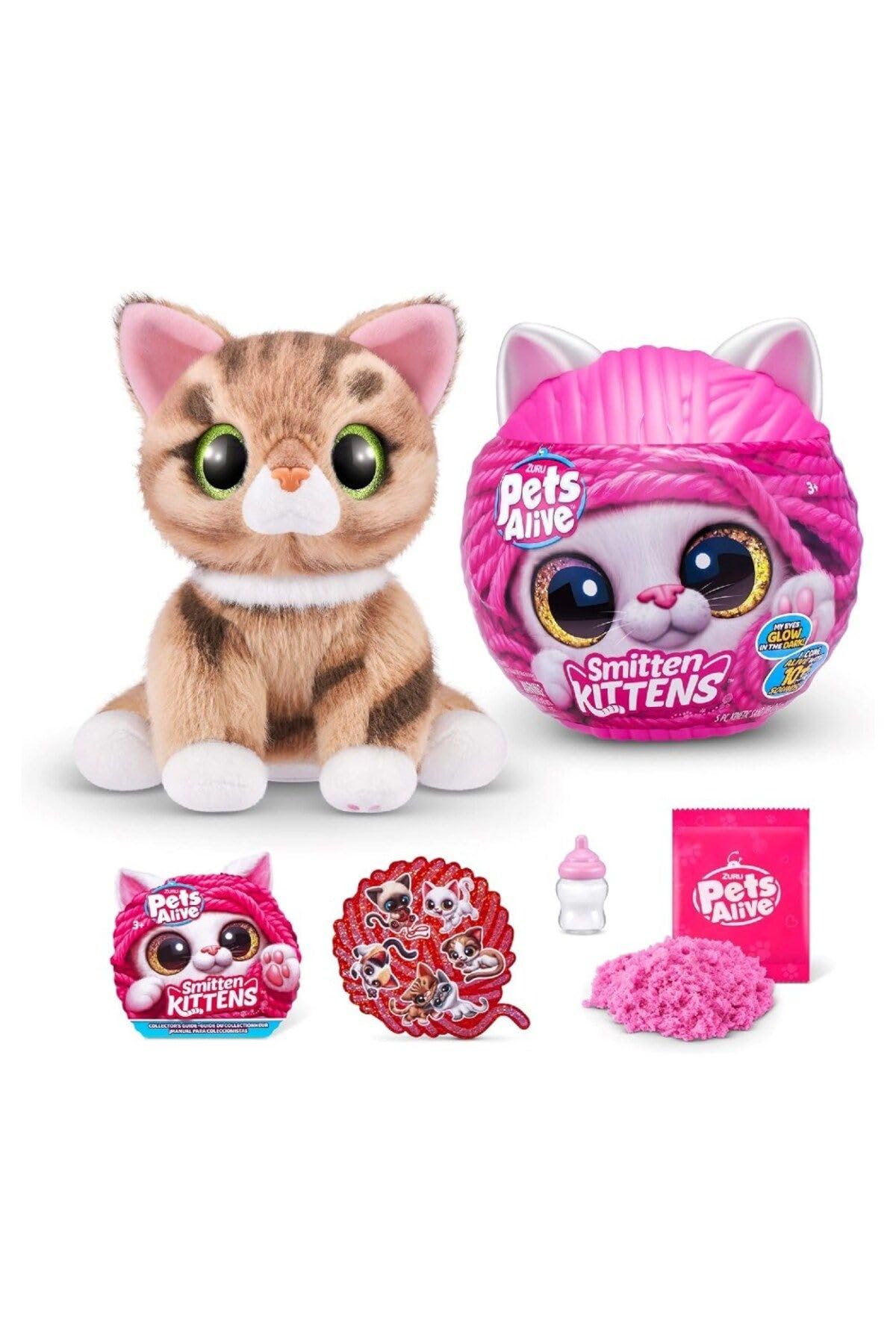 Pets Alive Smitten Kitten - Interactive Electronic Plush Toy with 10 Real Sounds, Ages 3+ (Ginger)