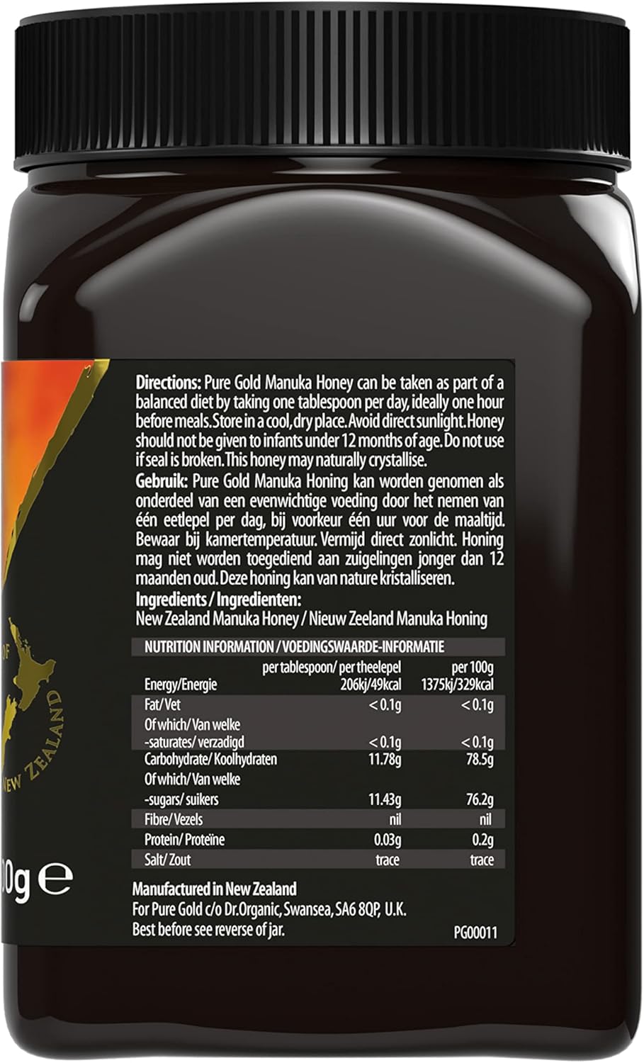 Pure Gold Manuka Honey 300+ MGO Certified 500g