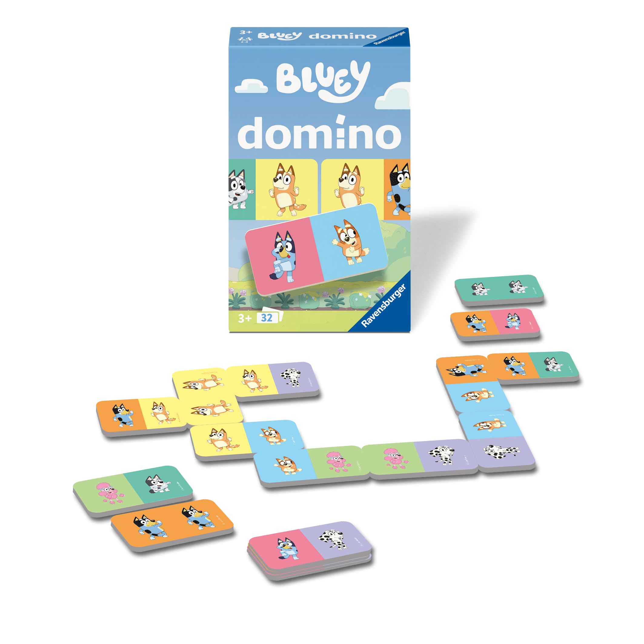 Ravensburger Bluey Dominoes Game - Card Game for Kids 3 Years Up, 2-4 Players