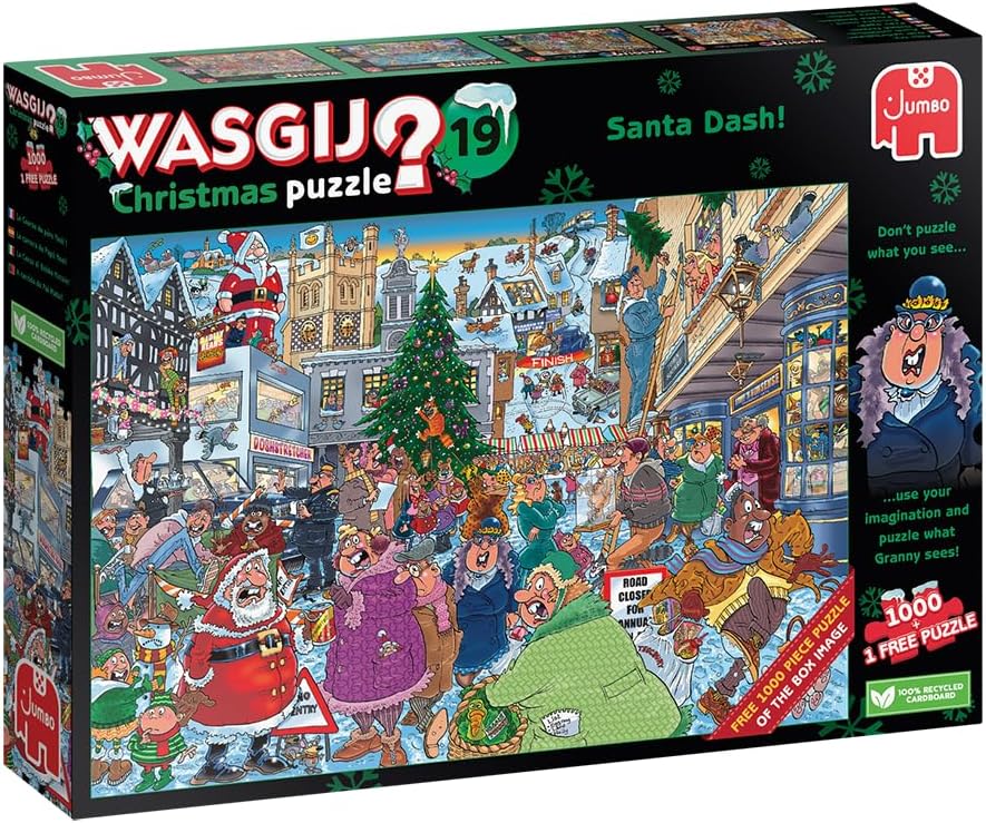 Wasgij Christmas 19 - Santa Dash 2 x 1000-Piece Jigsaw Puzzle for Adults
