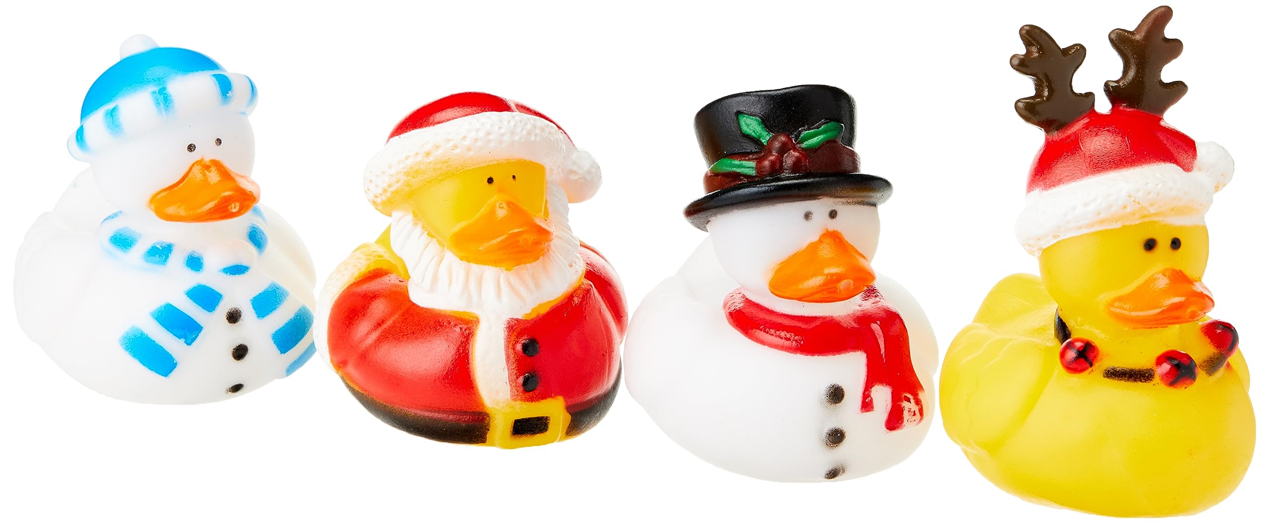 Baker Ross Funky Christmas Ducks - Pack of 4, Festive Bath Toys & Party Bag Fillers
