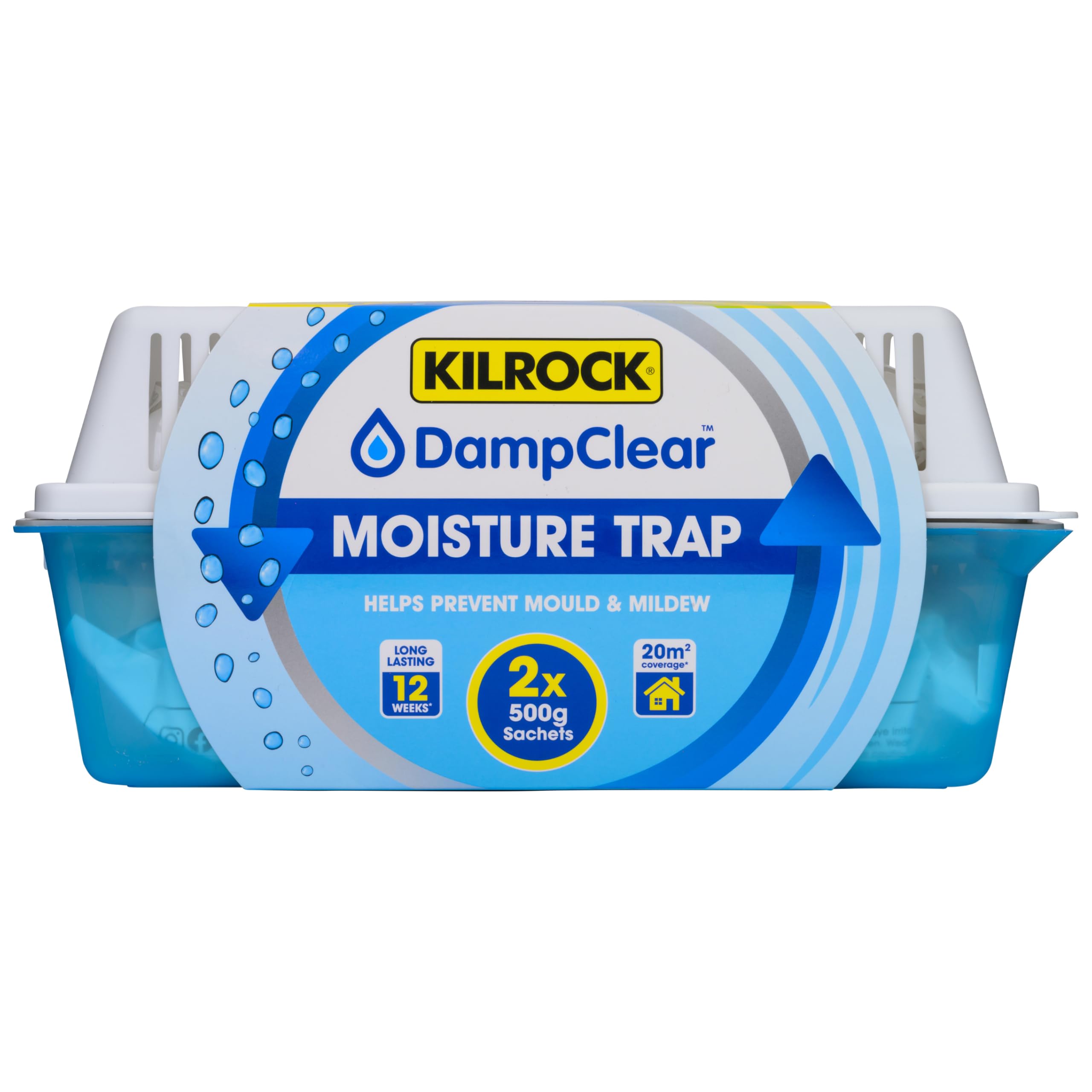 Kilrock Damp Clear Moisture Trap - 2X 500g Sachets for Home Moisture Control