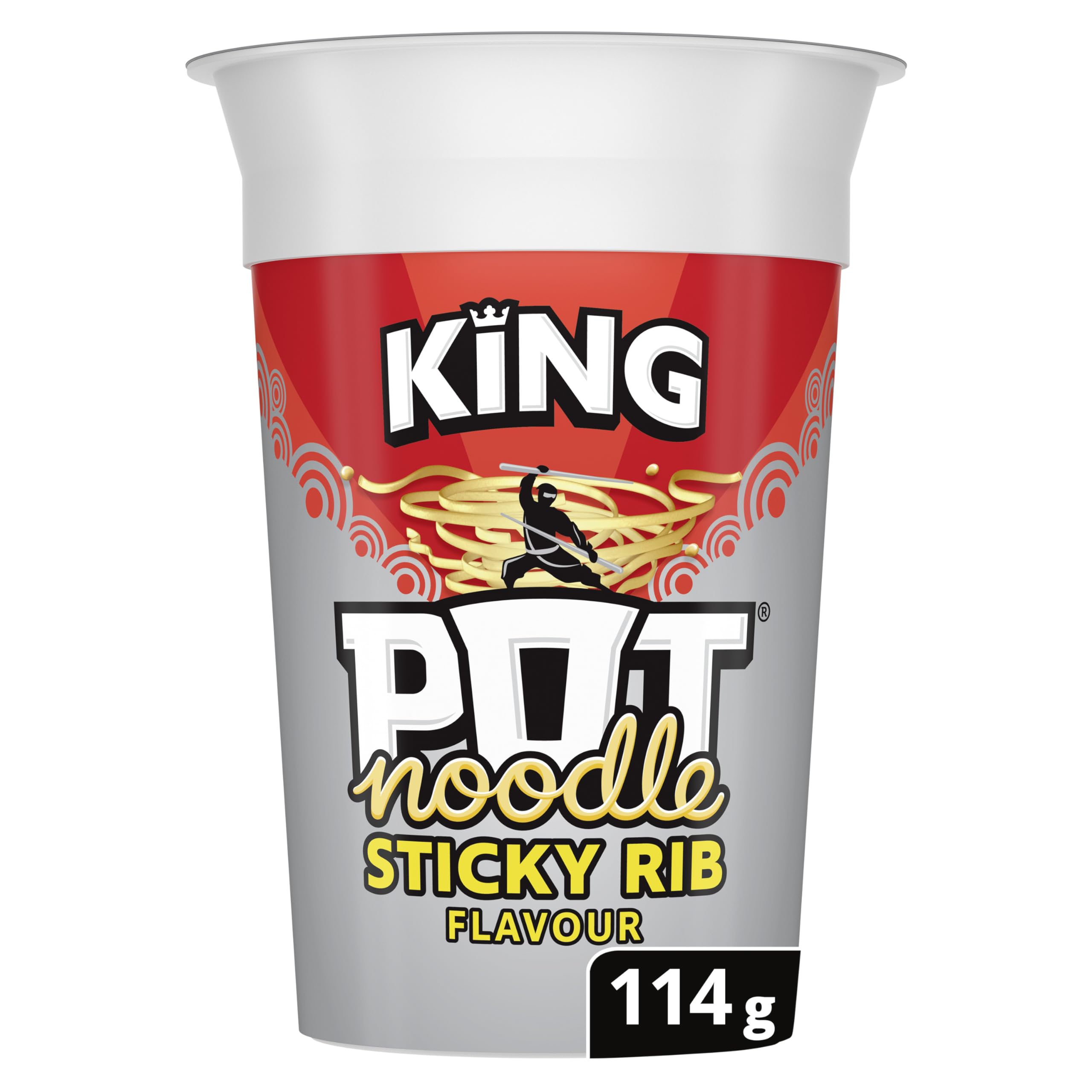 Pot Noodle King Sticky Rib Flavour Instant Noodles, 114g
