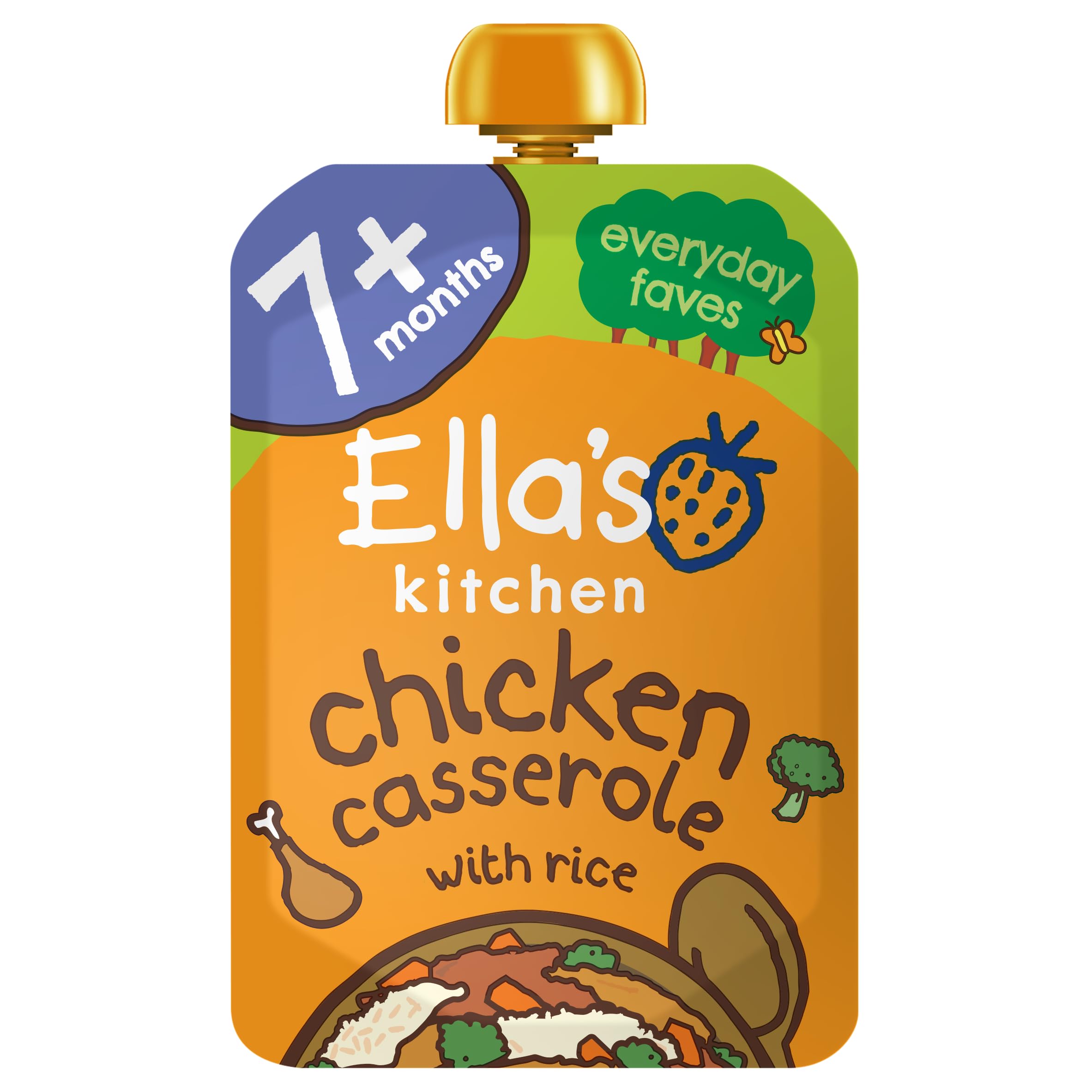 Ella's Kitchen Organic Chick-Chick Chicken Casserole with Rice for Babies 7 Months+, 130g