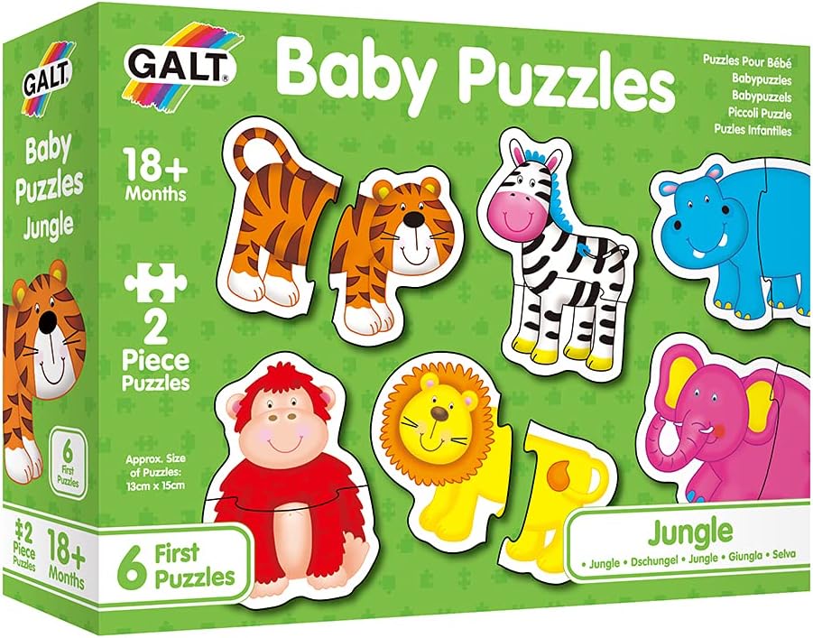 Galt Baby Puzzles - Jungle Animal Jigsaw Set for Toddlers 18 Months+