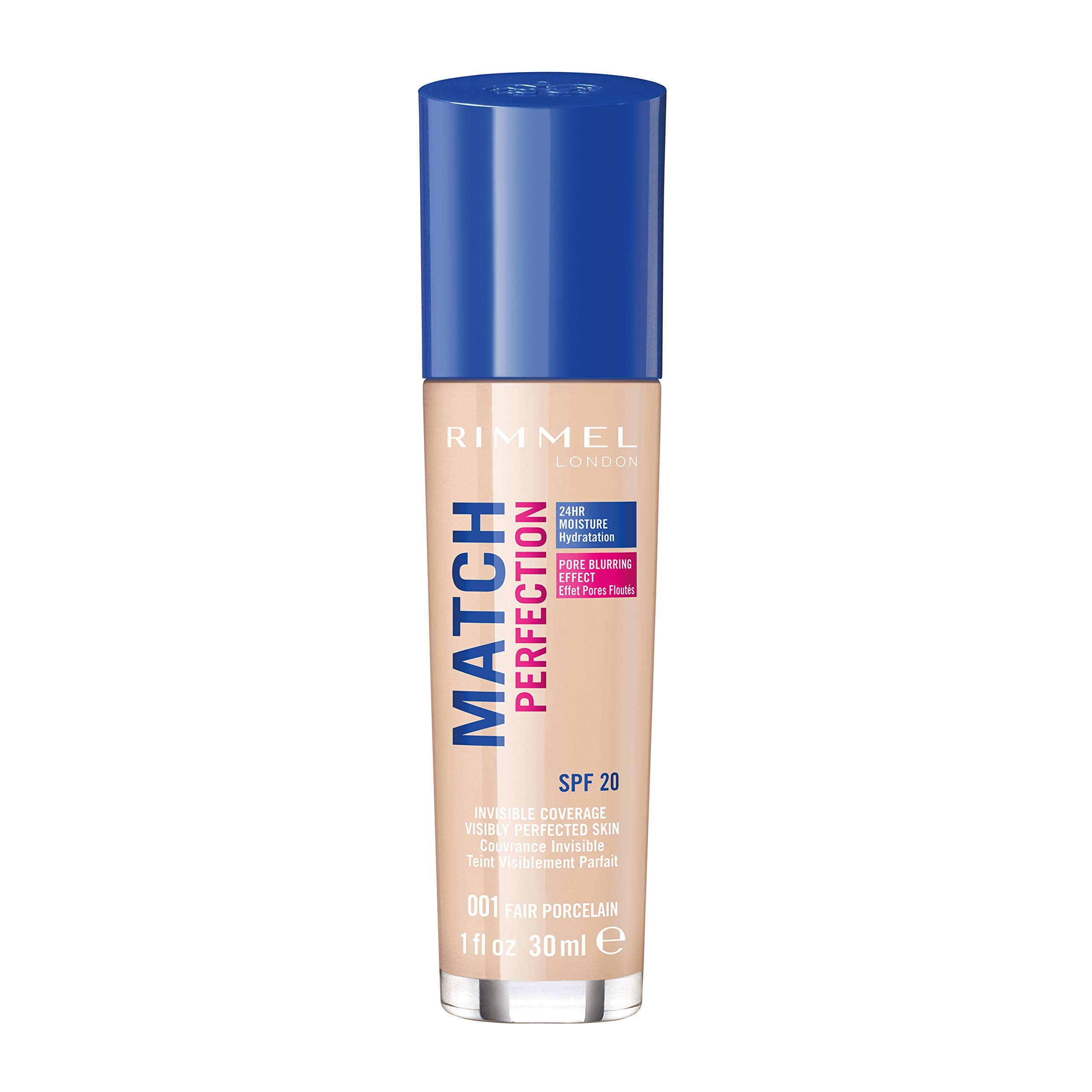Rimmel Match Perfection Foundation - Medium Coverage, 24hr Hydration, SPF20, Cruelty Free (30g)