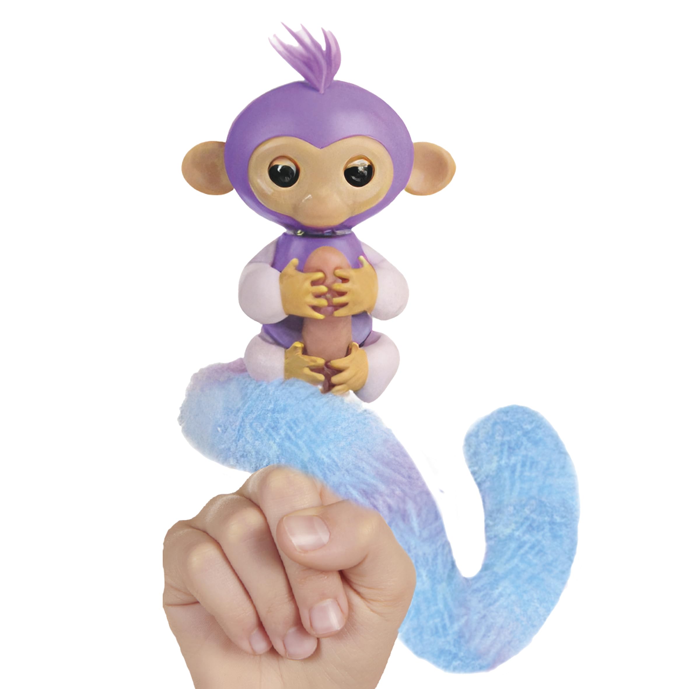 Fingerlings Snuggle Tails - Interactive Purple Monkey (Coco) with Soft Fluffy Tail, Ages 5+