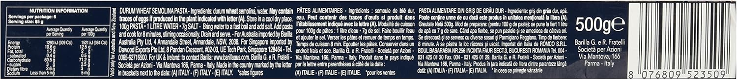 Barilla Linguine Pasta, 500g – Authentic Italian Long Pasta Made from Durum Wheat Semolina