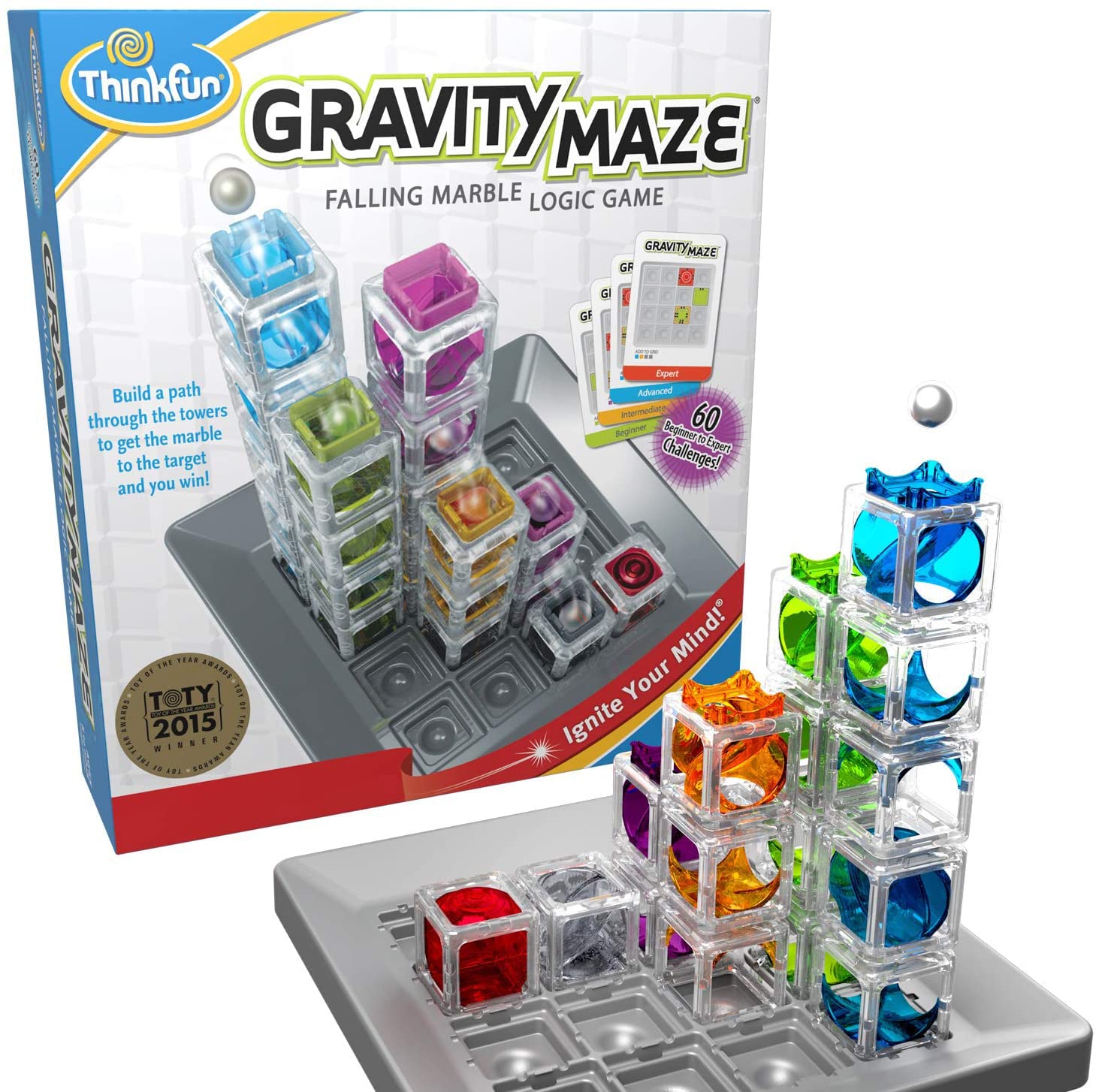 ThinkFun Gravity Maze Falling Marble Logic Game and STEM Toy for Kids Age 8+