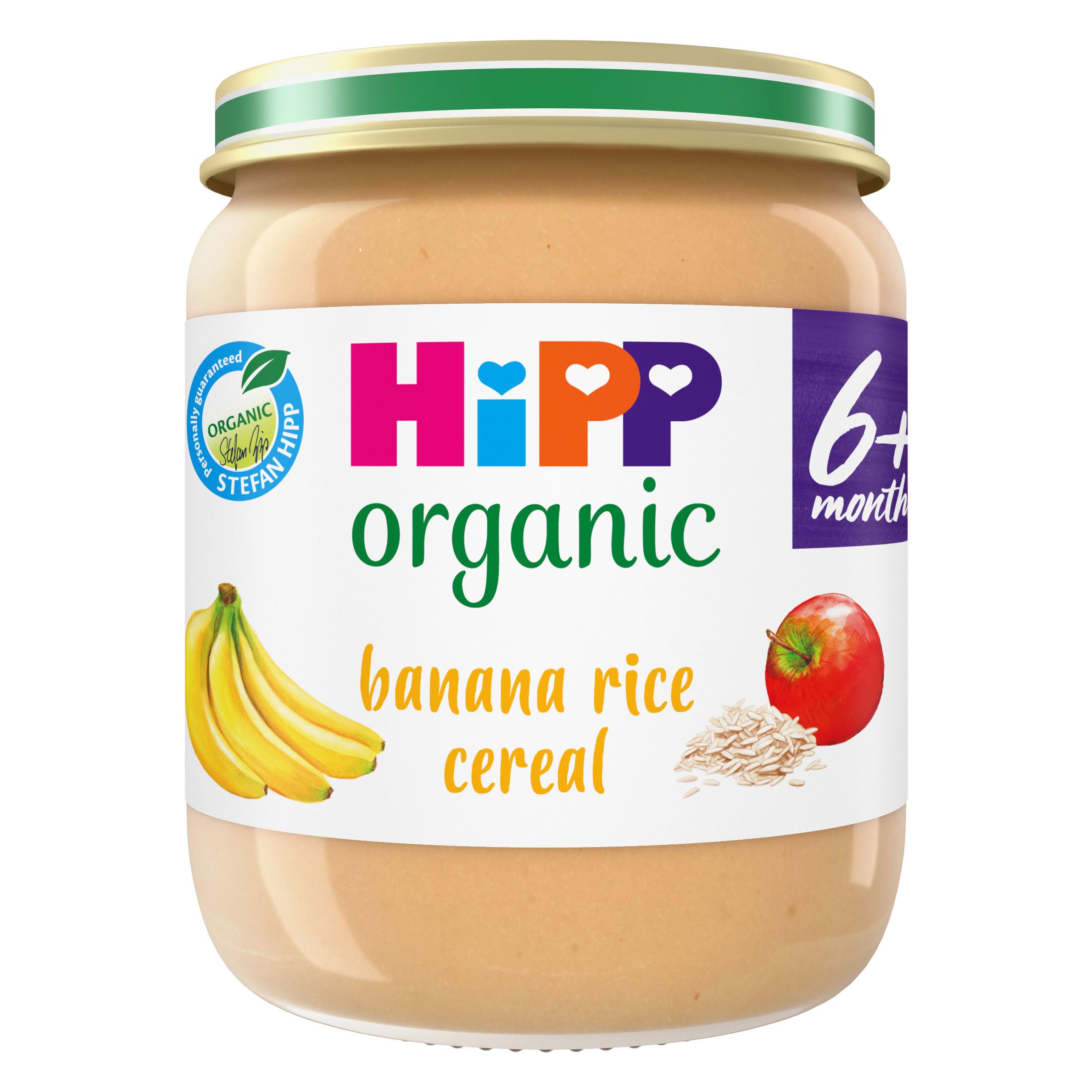 HiPP Organic Banana Rice Cereal Baby Food Jar 6+ Months (6 x 125g)