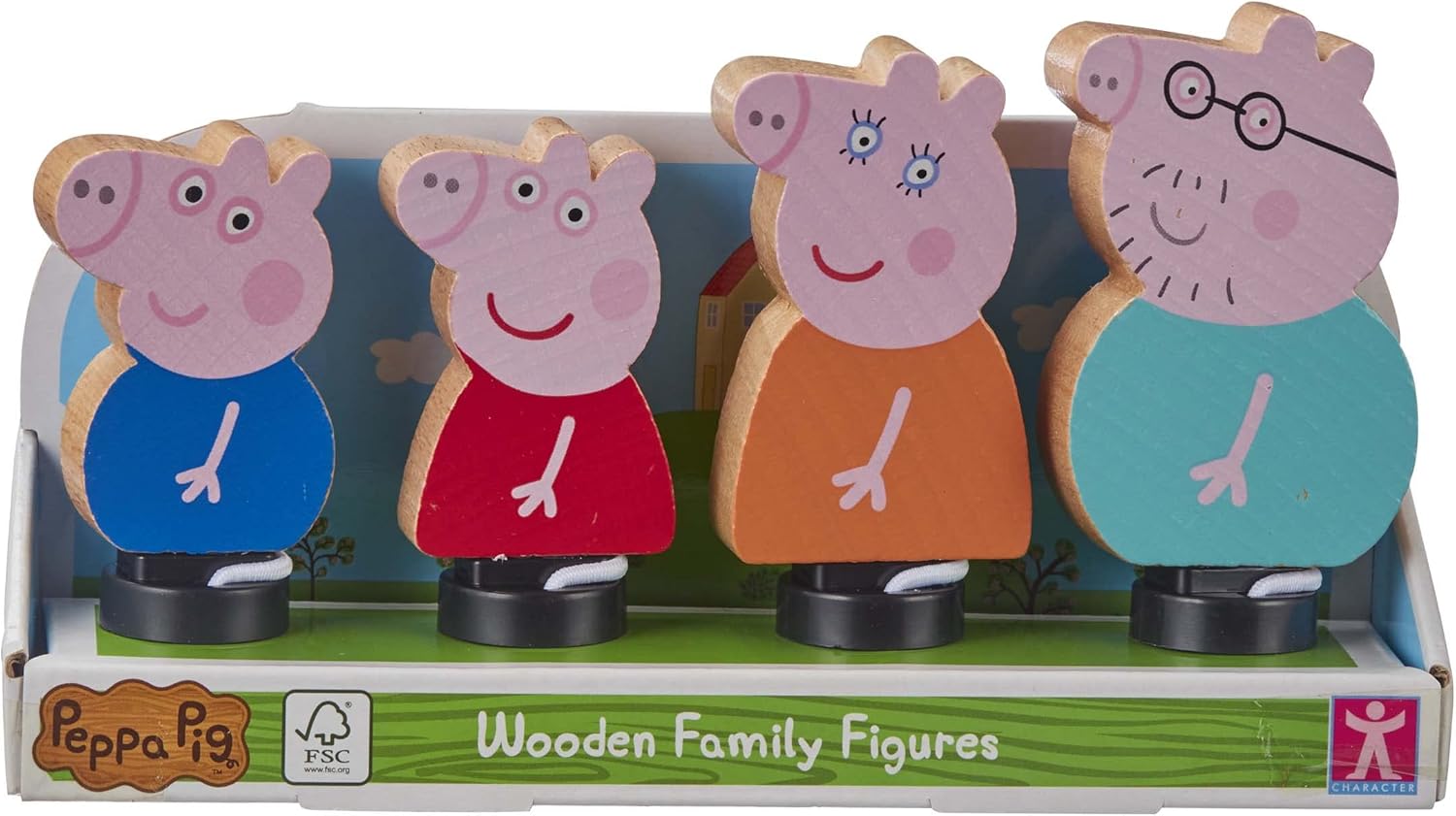 Peppa Pig Wooden Family Figures - Chunky Play Set for Toddlers 18 Months & Up
