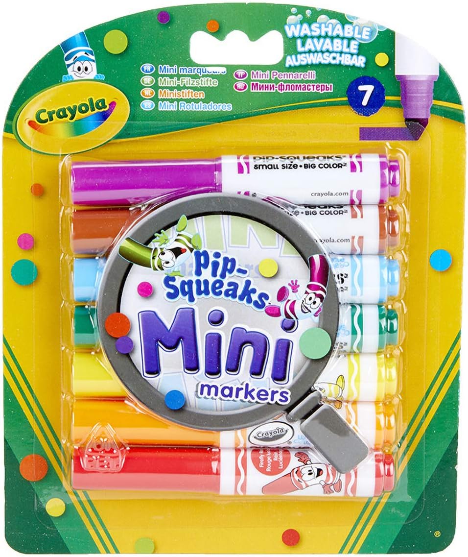 Crayola 7 Mini Markers - Washable, Chunky Design for Little Hands