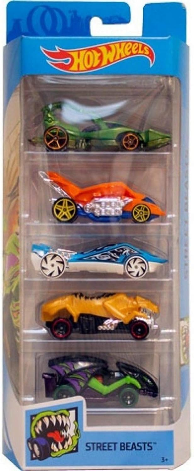 Hot Wheels 5-Pack Diecast Vehicles - 1:64 Scale Metal Cars for Kids 3+