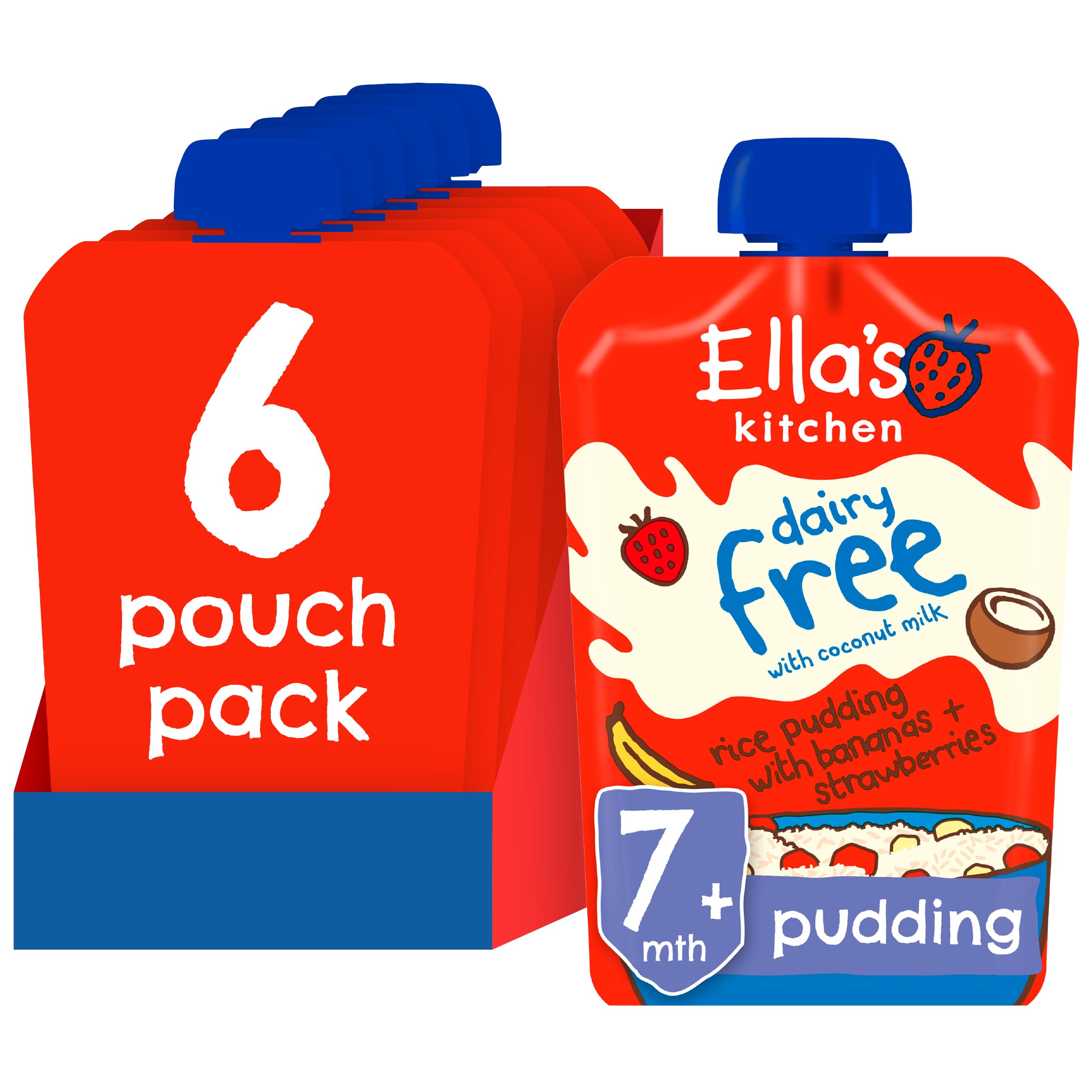 Ella's Kitchen - Dairy Free Banana & Strawberry Rice Pudding (Stage 1) 80g