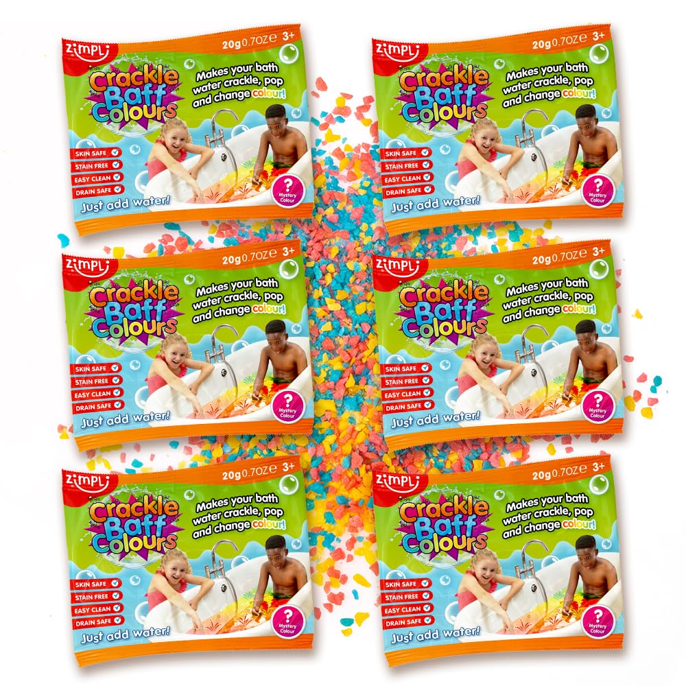 ZIMPLI - 6 x Crackle Value Pack - Makes Bath Water Crackle, Pop & Change Color