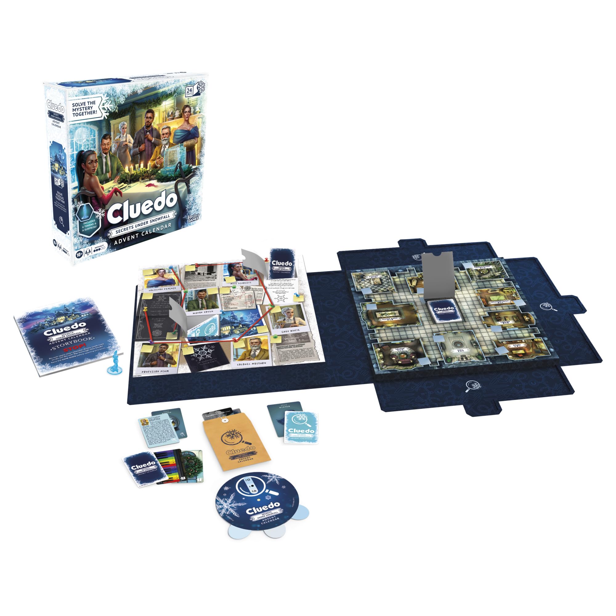 Hasbro Gaming Cluedo Advent Calendar: Secrets Under Snowfall - English Version