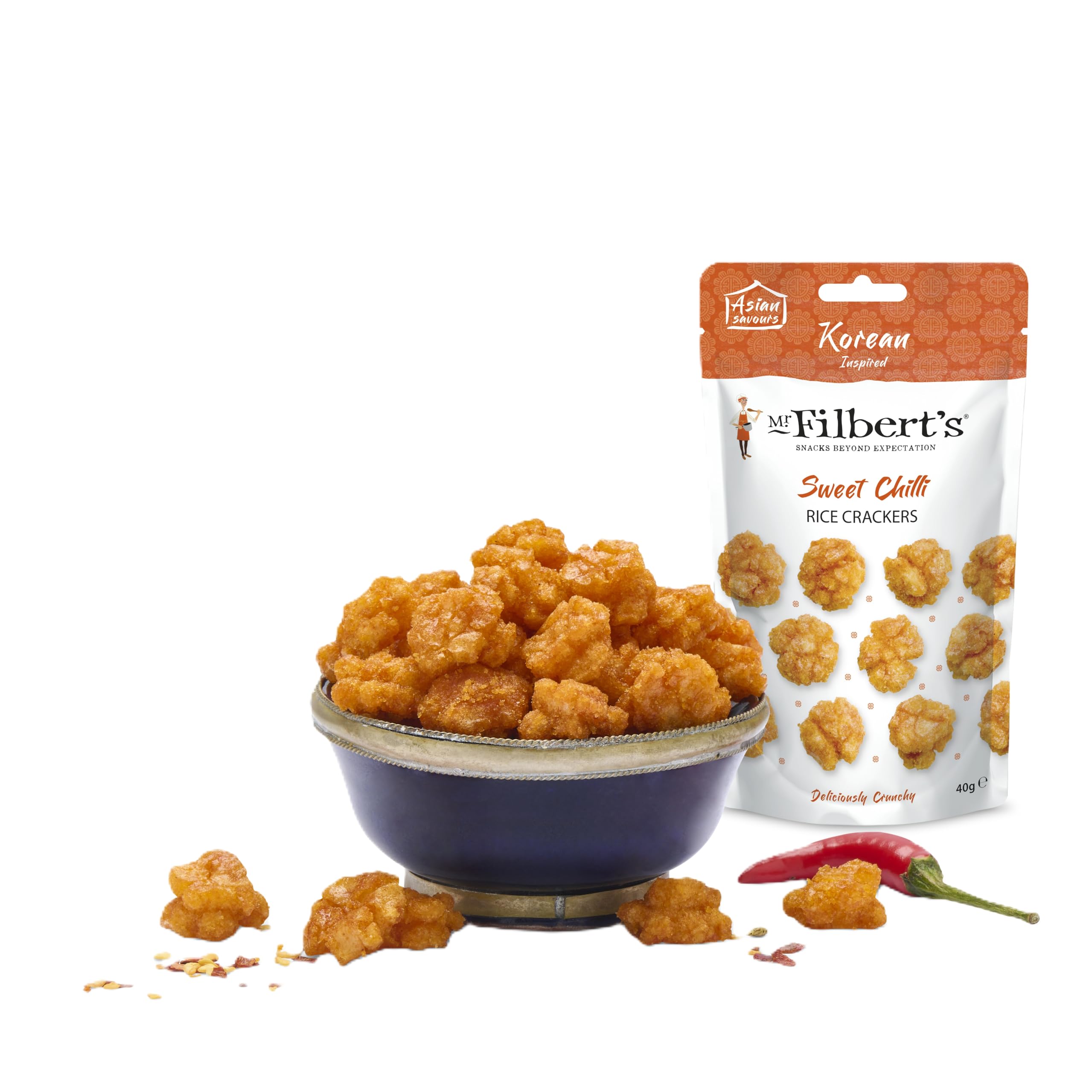 Mr Filbert's Sweet Chilli Rice Crackers, 12 x 40g