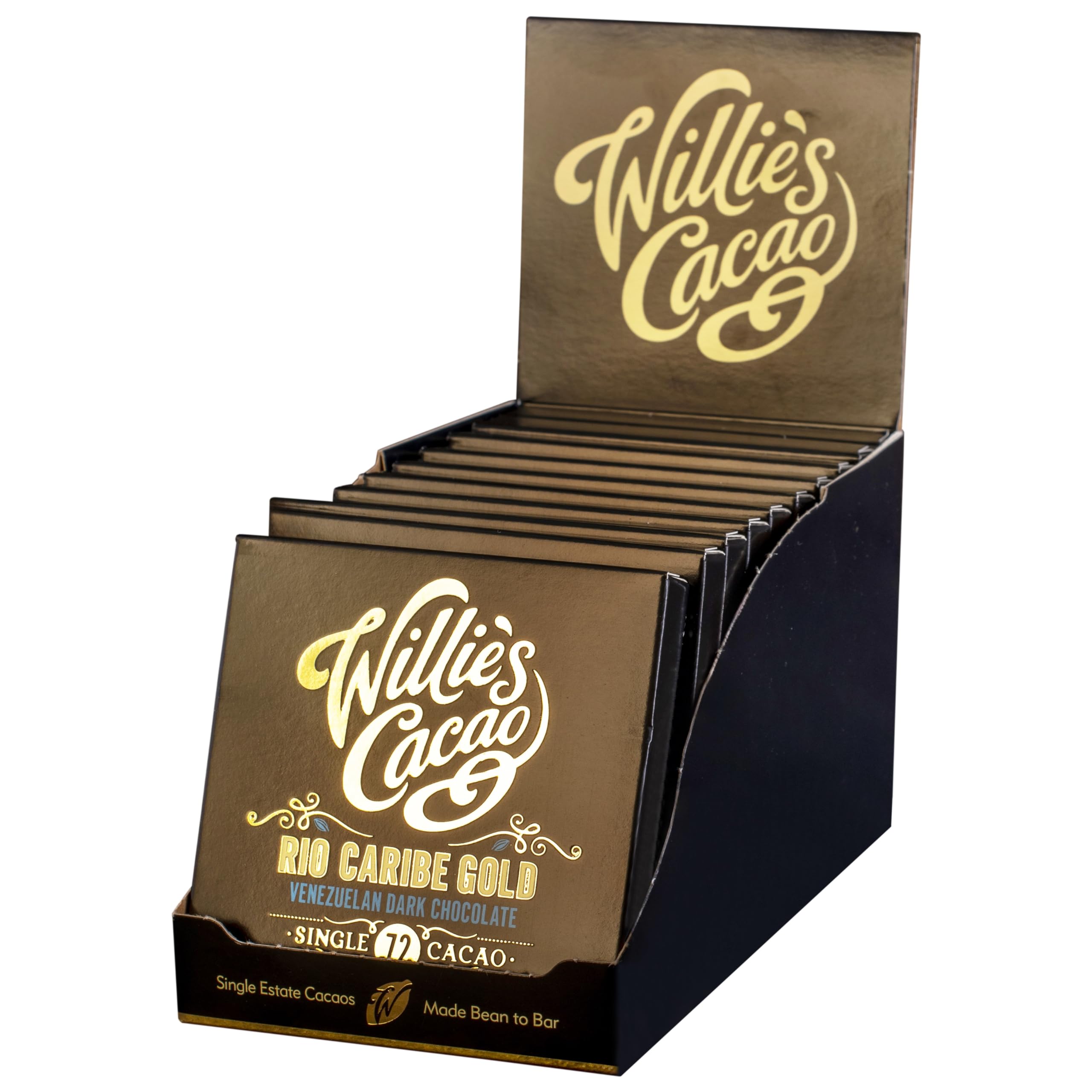 Willie's Cacao - Rio Caribe 72% Dark Chocolate Bar - 50g x 12 - Nutty, Coffee Notes