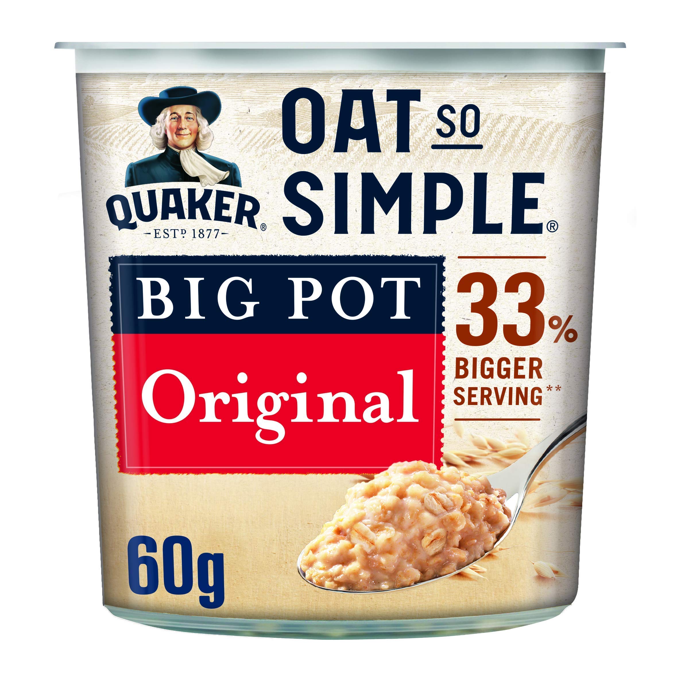 Quaker Oat So Simple Original Porridge Big Pot 60 g (Pack of 8)