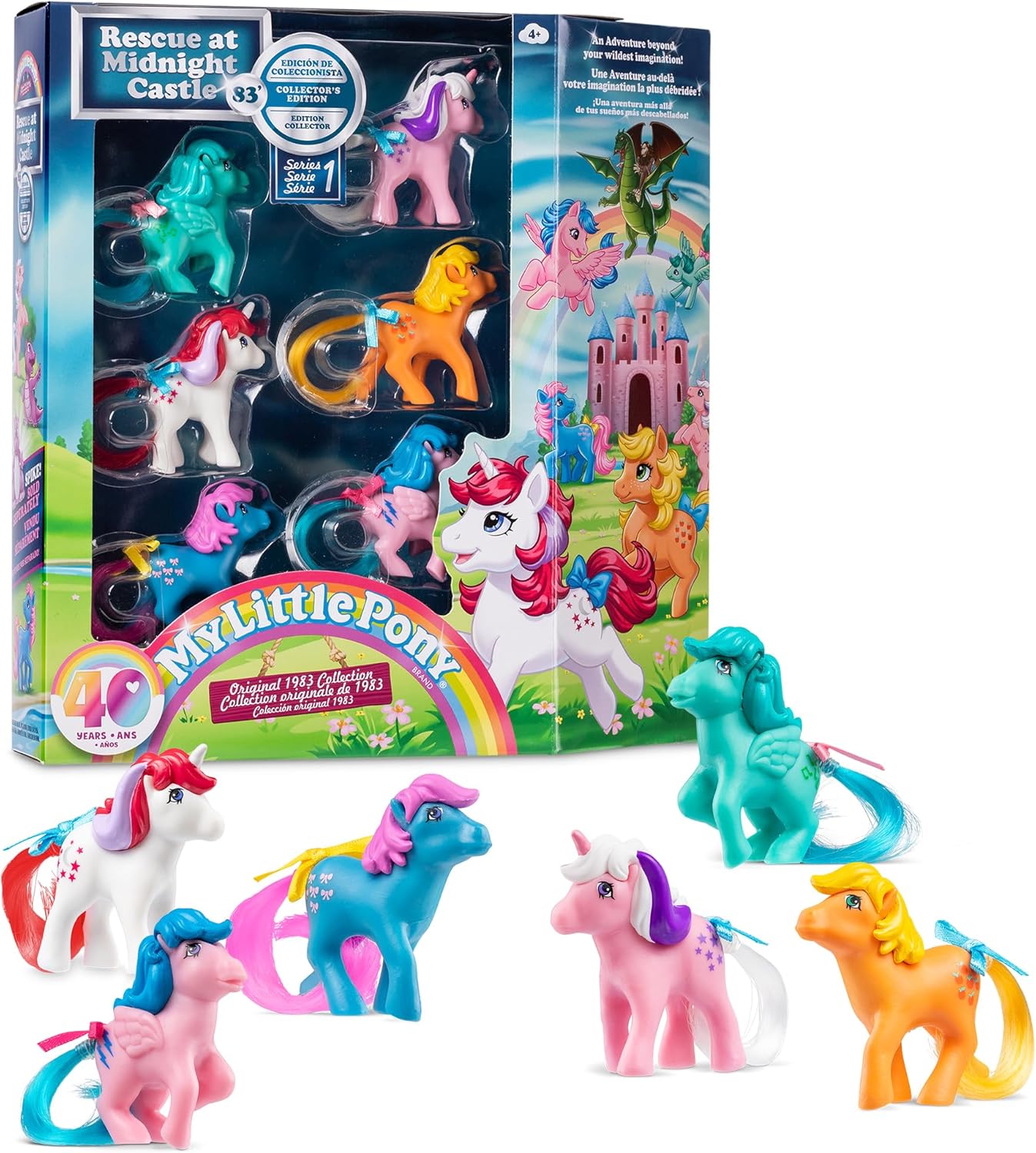 My Little Pony 40th Anniversary Figures Collector Pack - 6 Retro Ponies for Kids 4+