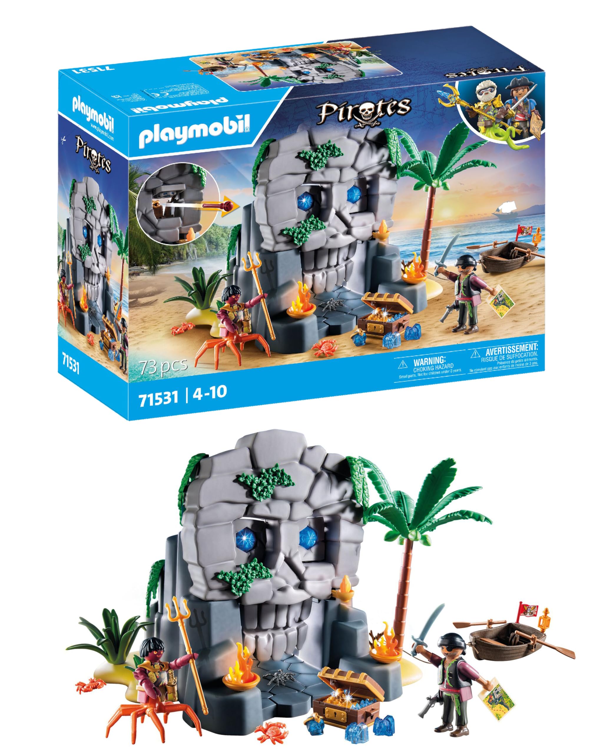 Playmobil 71531 Pirates: Skull Island Playset with Pirate and Crab Man Figures