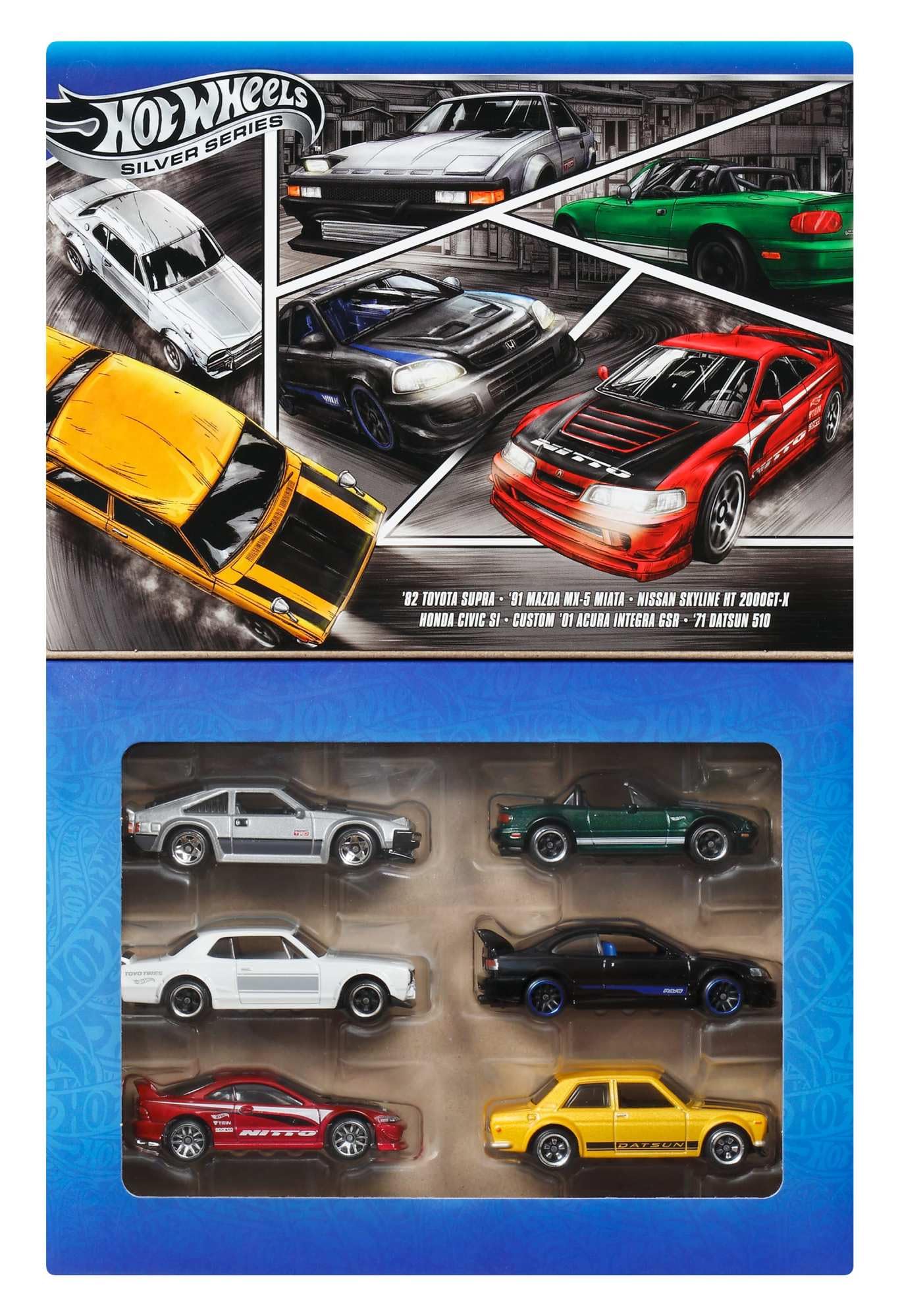 Hot Wheels 1:64 Scale Die-Cast Toy Cars - Set of 6 Japanese Vehicles for Kids 3+