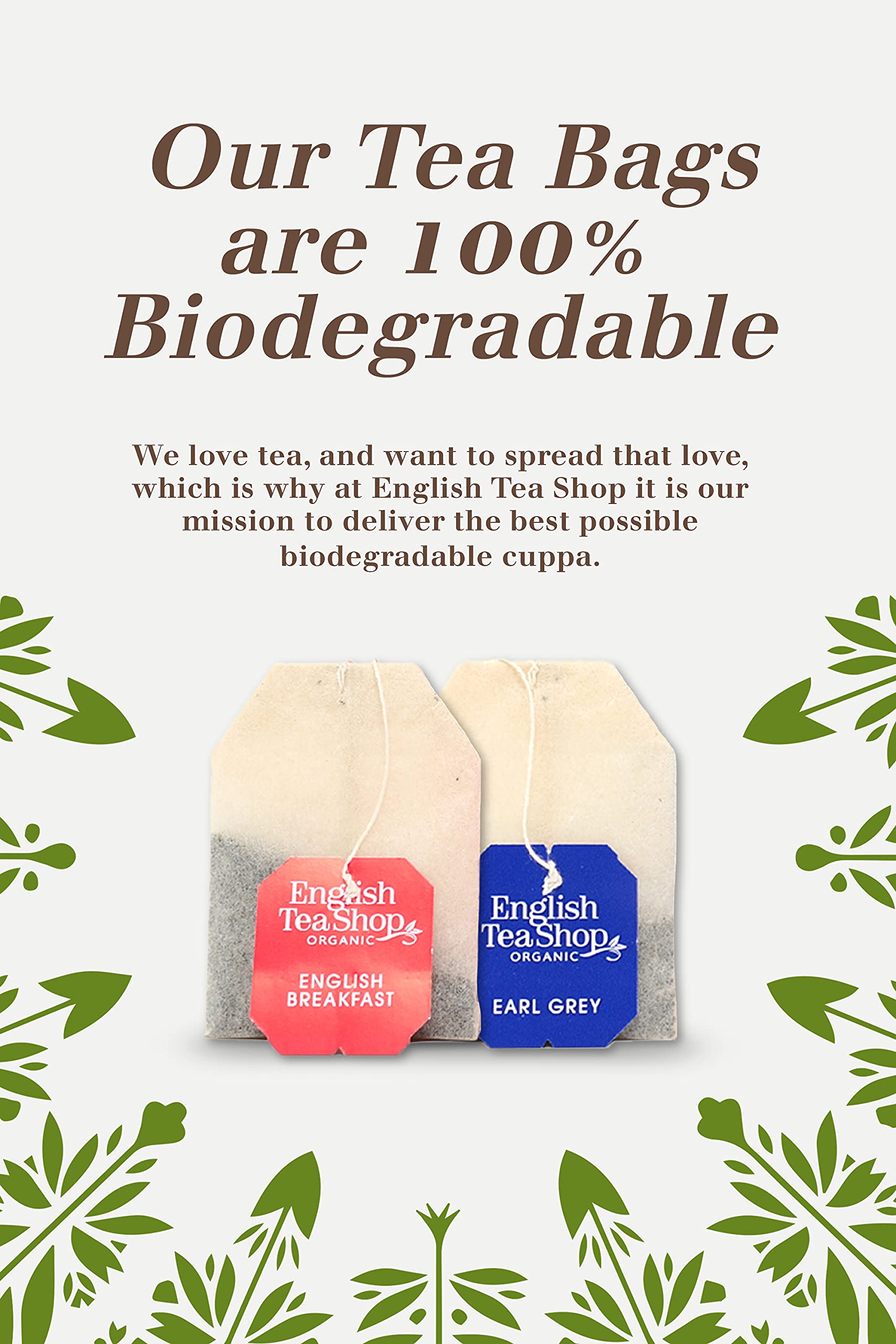 English Tea Shop Organic Luxury Gift Tin - 36 Tea Bags, 6 Varieties, Compostable Packaging