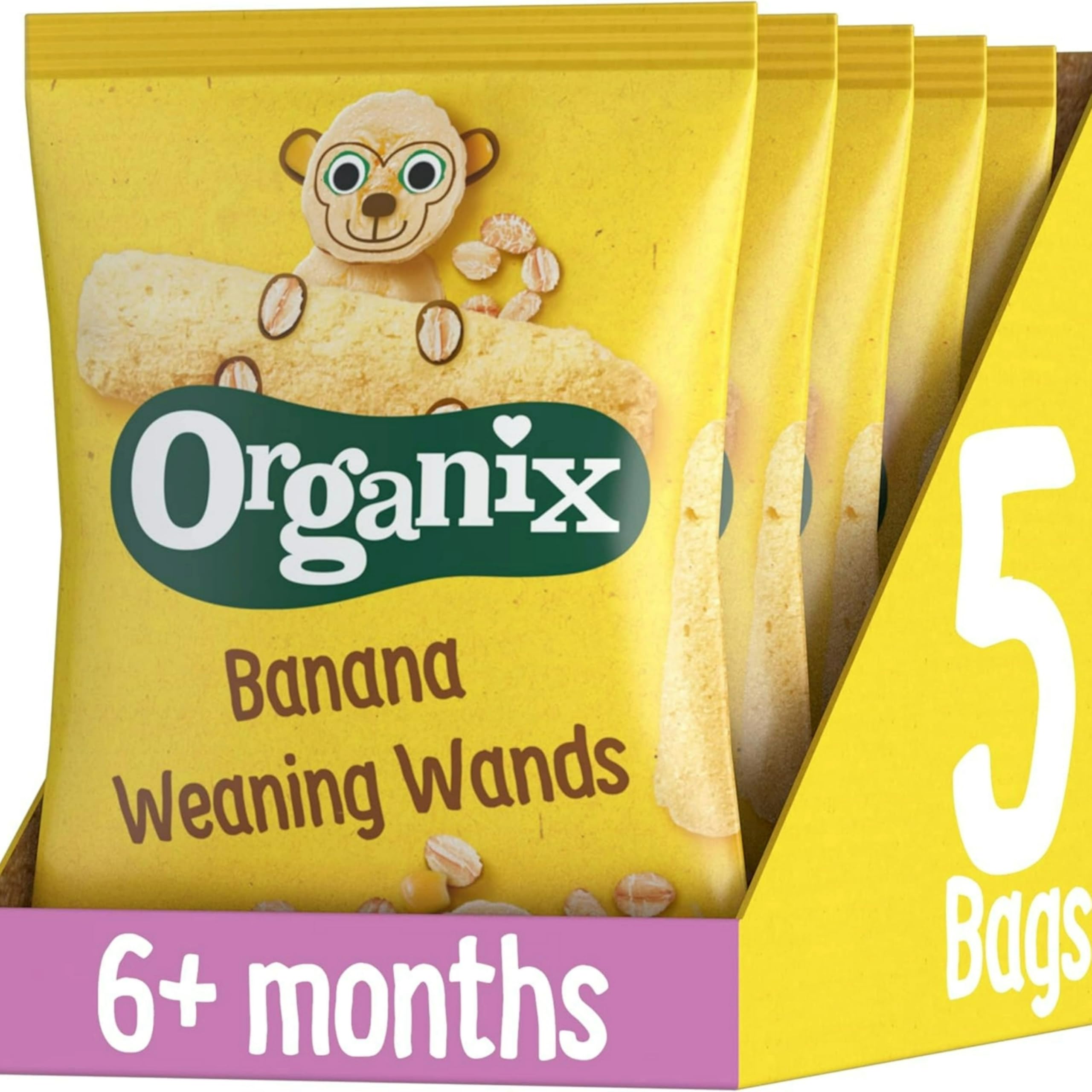 Organix - Banana Weaning Wands Organic Baby Snack 25g (Pack of 5)