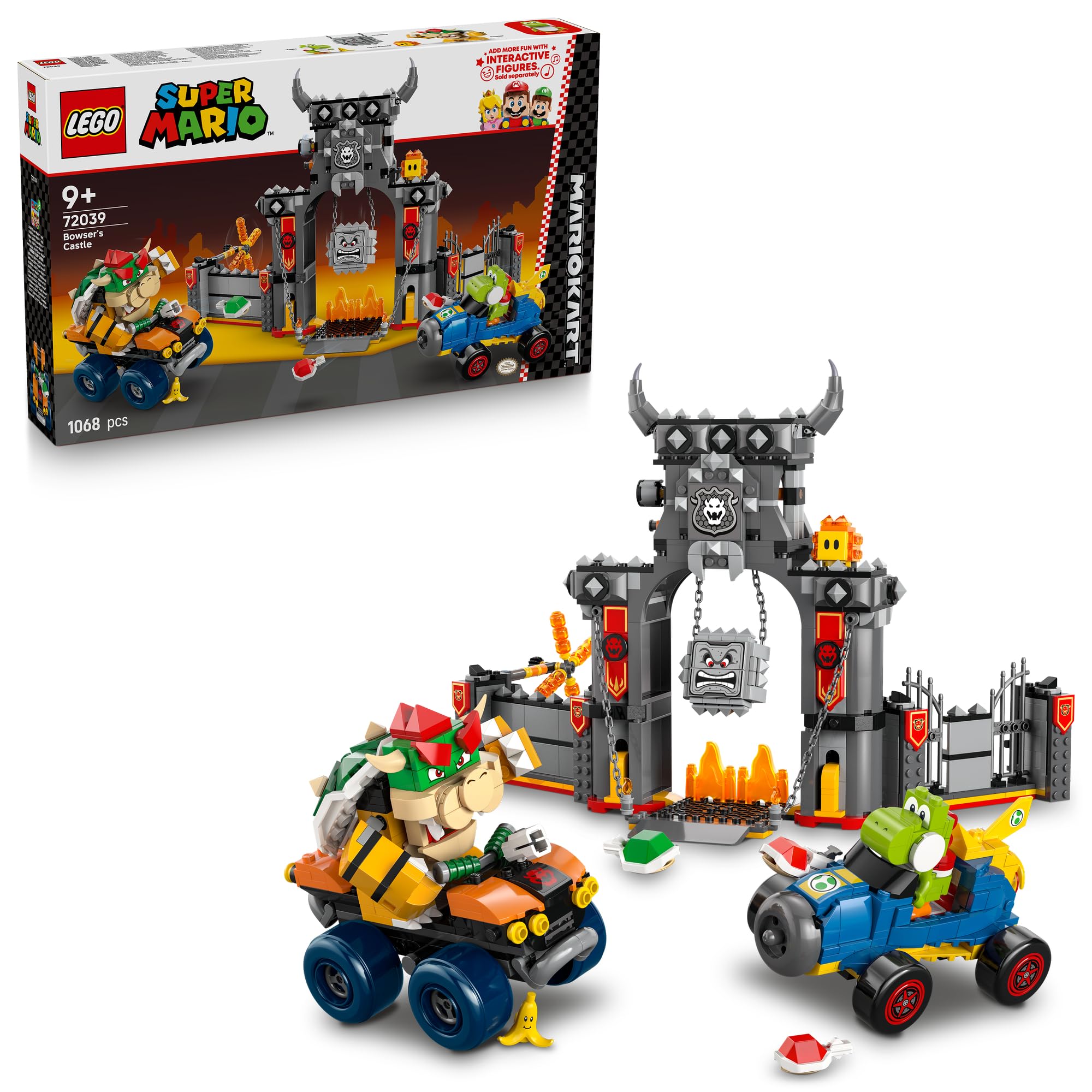 LEGO Super Mario: Mario Kart – Bowser's Castle Playset - Interactive Building Toy for Ages 9+