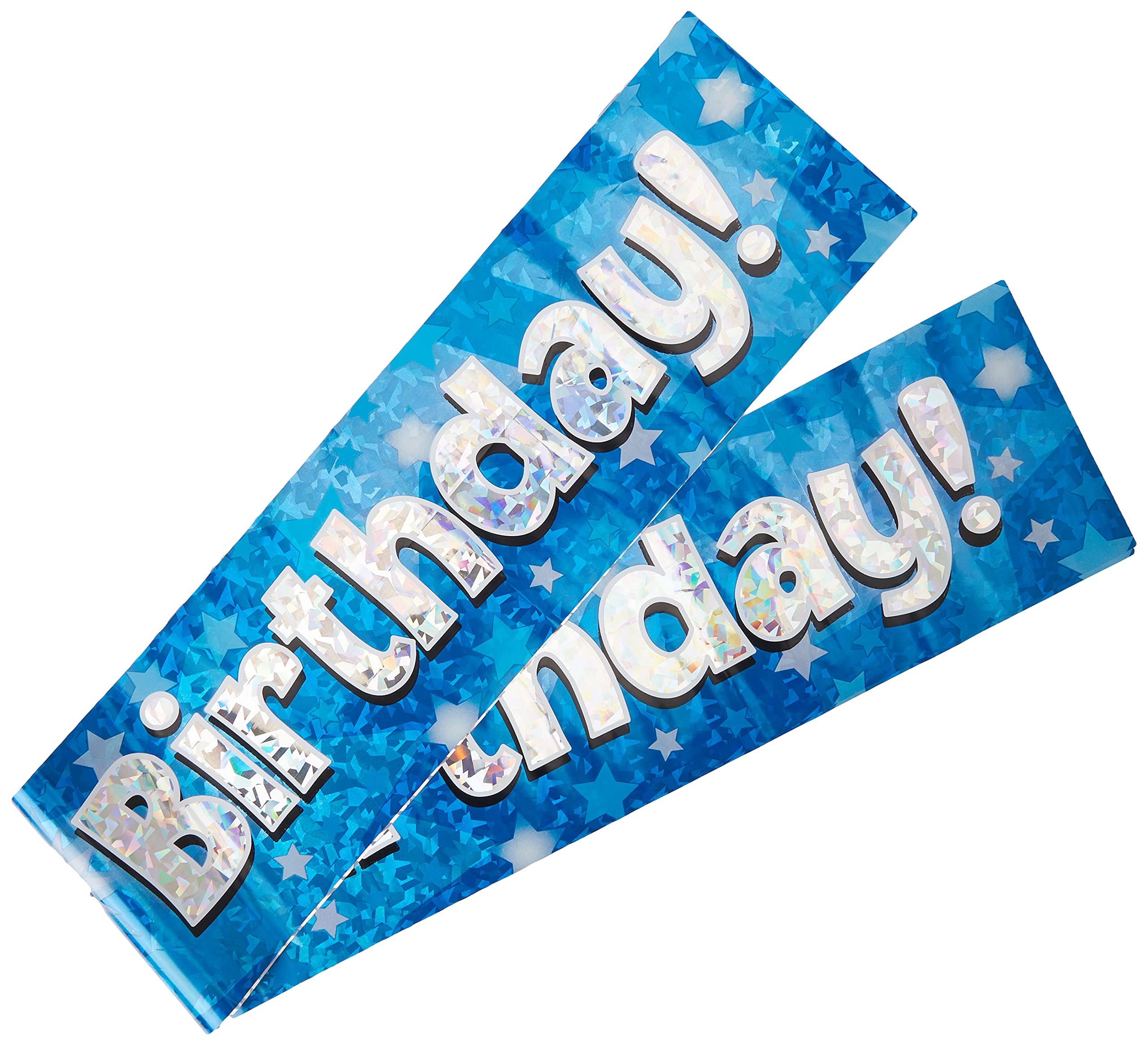 OakTree 9ft Sparkling Fizz 13th Birthday Banner - Blue Holographic Foil Decoration
