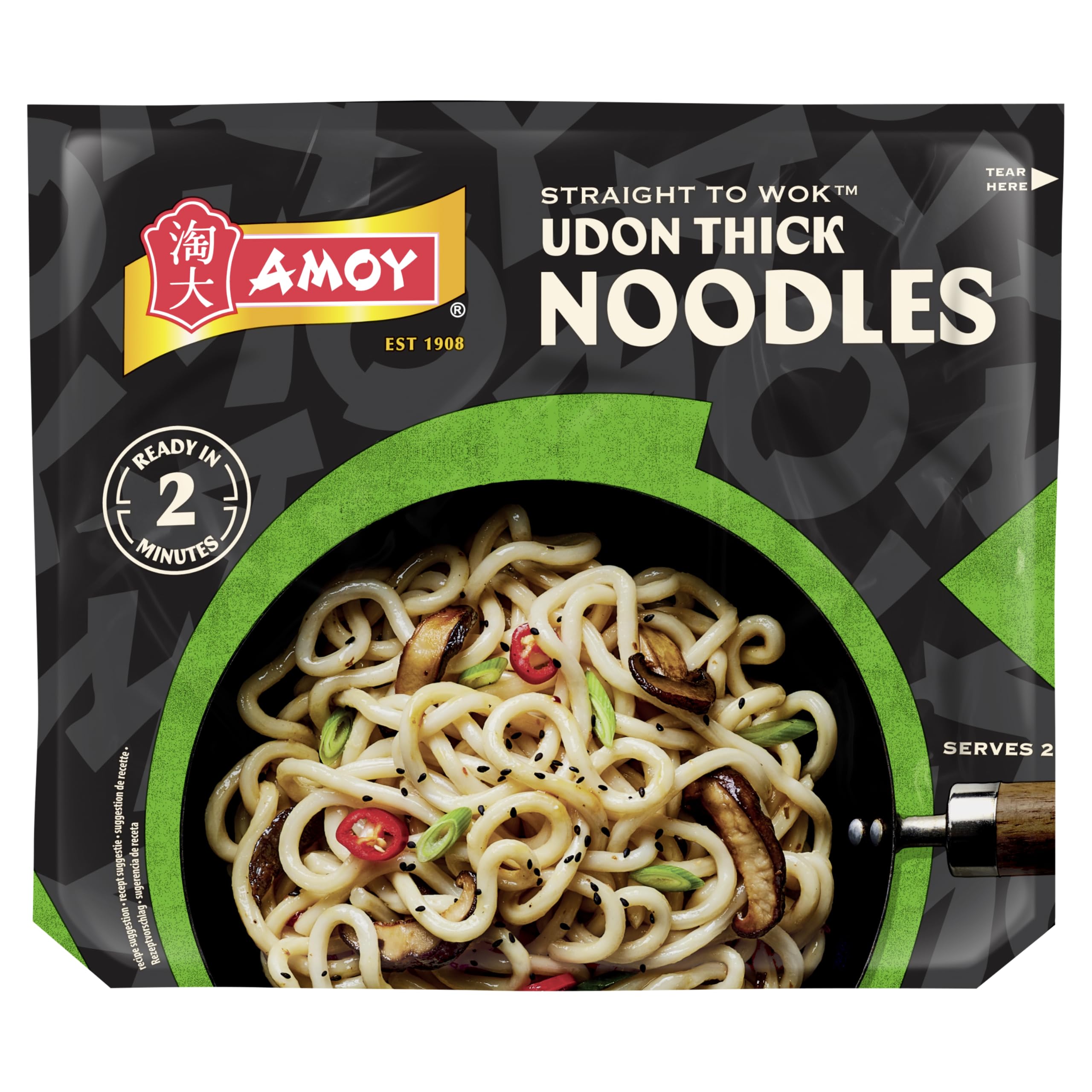 Amoy Straight To Wok Udon Thick Noodles 2 x 150g