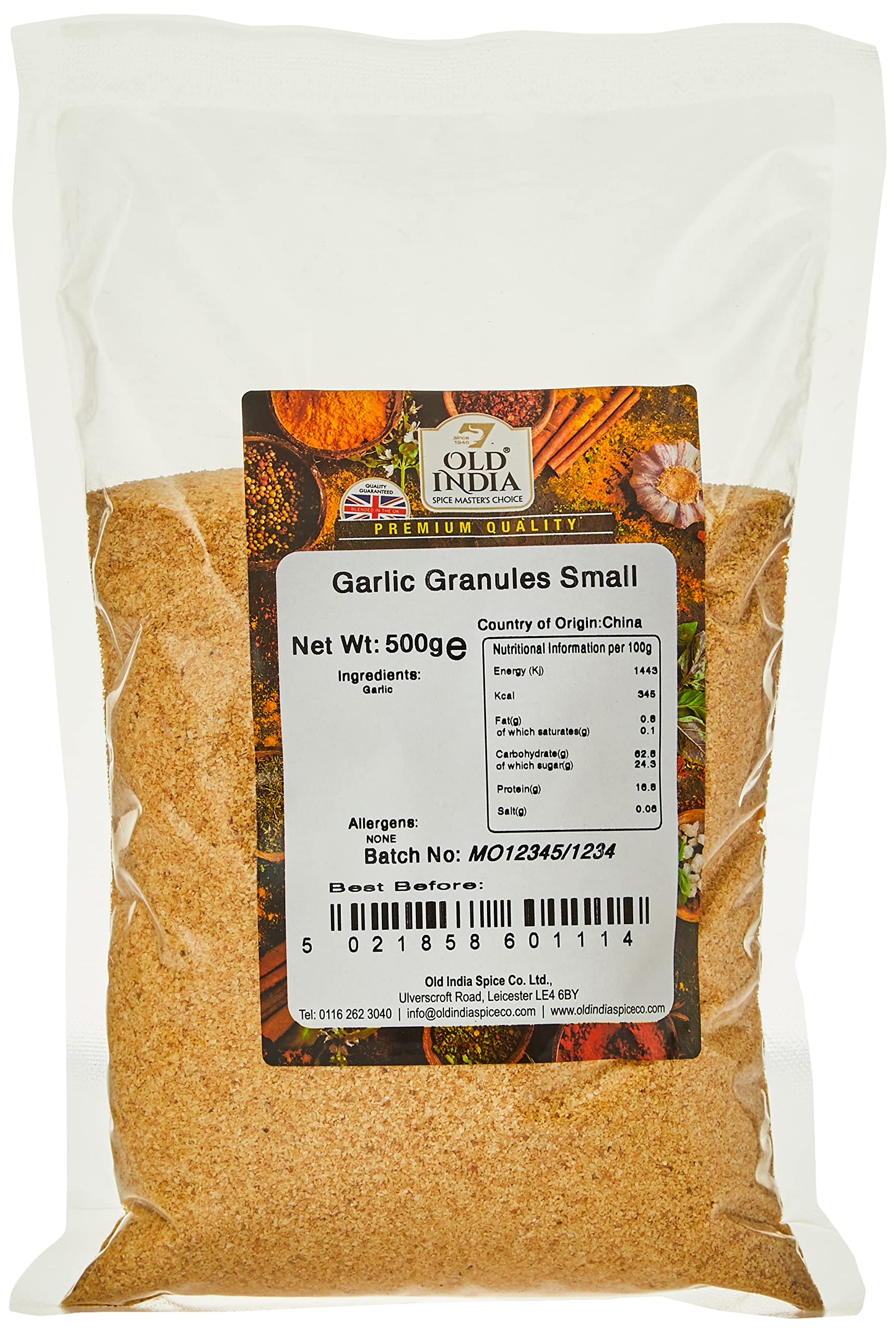 Old India Garlic Granules 500g - Natural Garlic Seasoning for Cooking