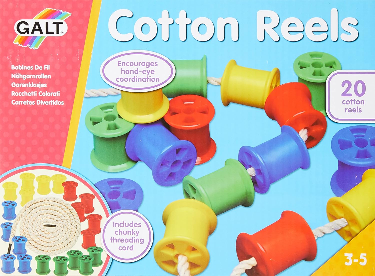 Galt Cotton Reels Threading Toy - Educational Stacking & Threading Set for Ages 3+