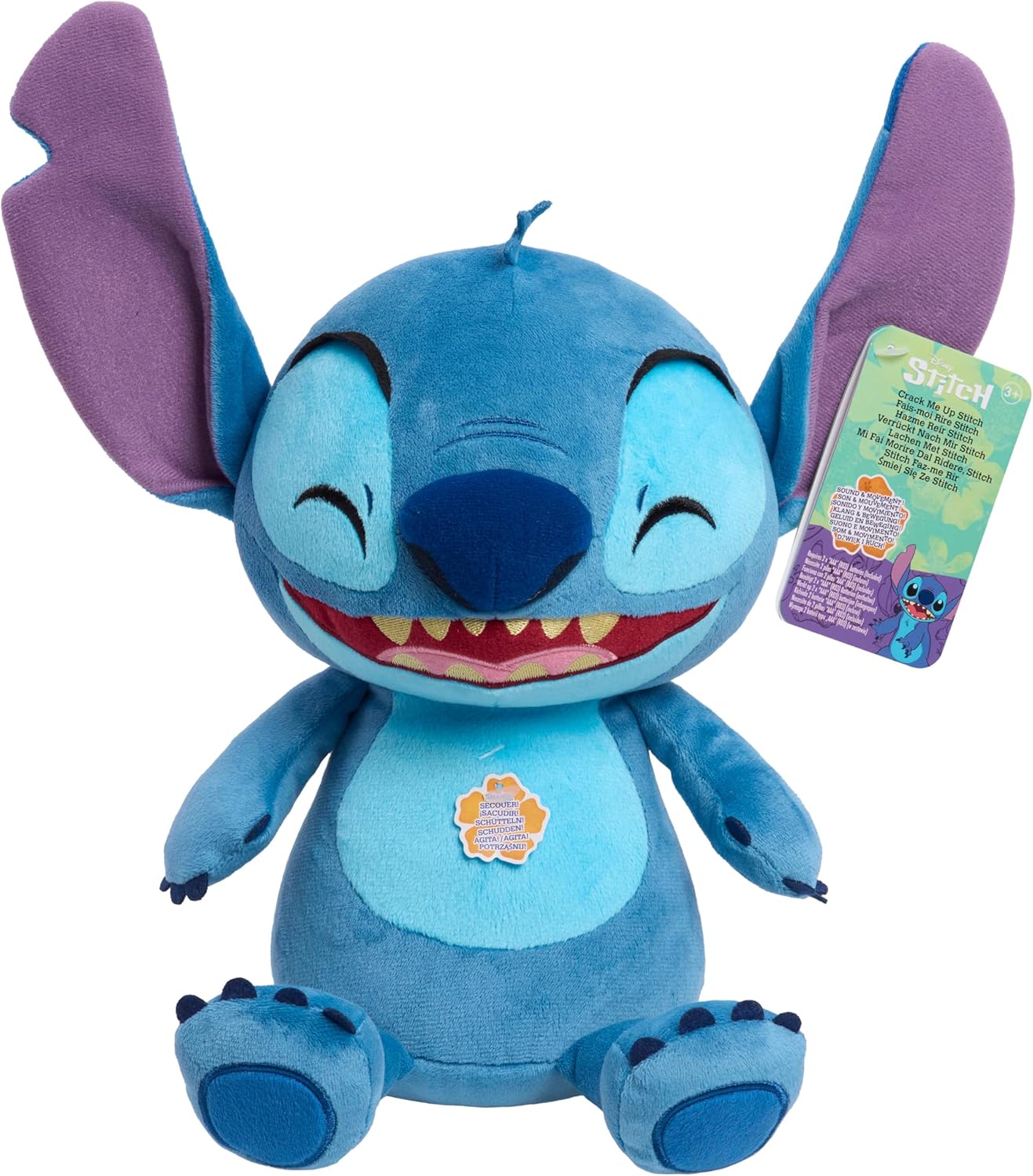 Disney Stitch Crack Me Up Interactive Plush Toy - 11 Inch Laughing & Wiggling Stitch
