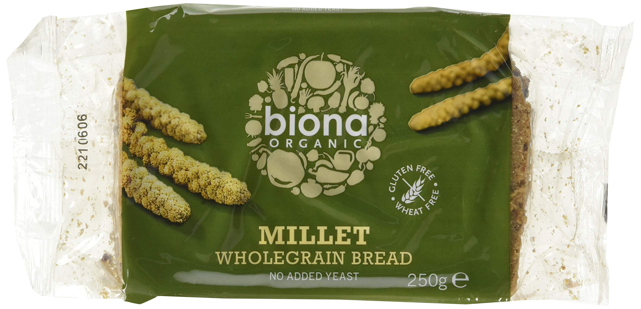 Biona Organic Millet Wholegrain Bread 250g - Gluten Free, Dairy Free, Yeast Free